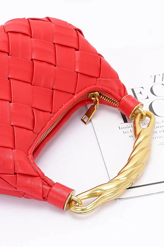 Textured Gold Bar Weaved Swing Bag - Image 8