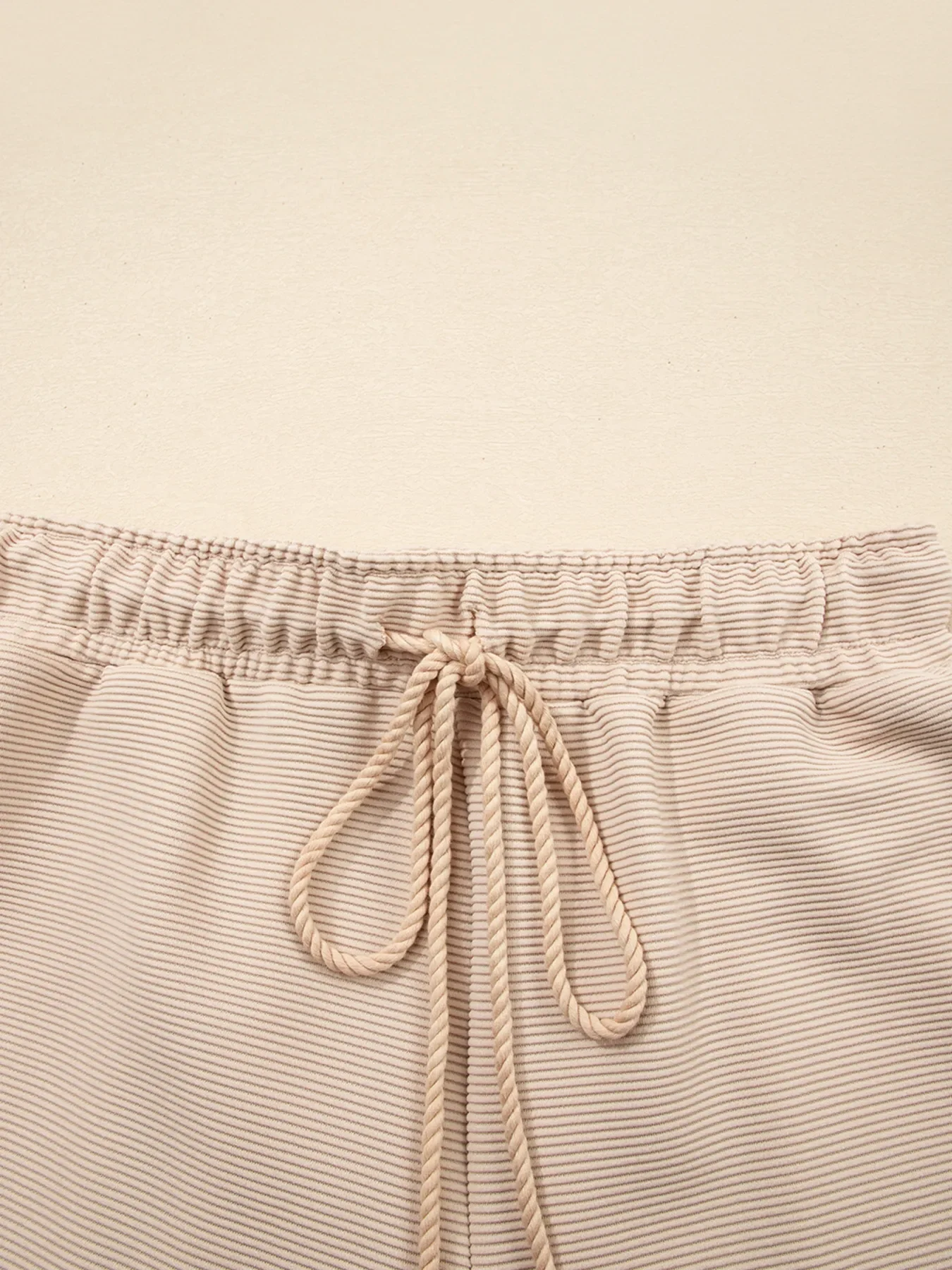 Textured Half Zip Kangaroo Pocket Top and Drawstring Shorts Set - Image 10