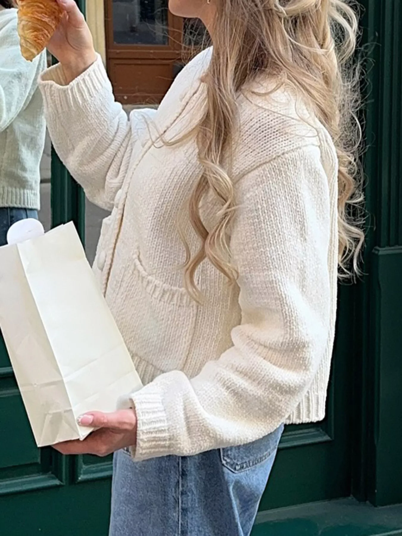 Textured Knit Button-Down Cardigan - Image 5