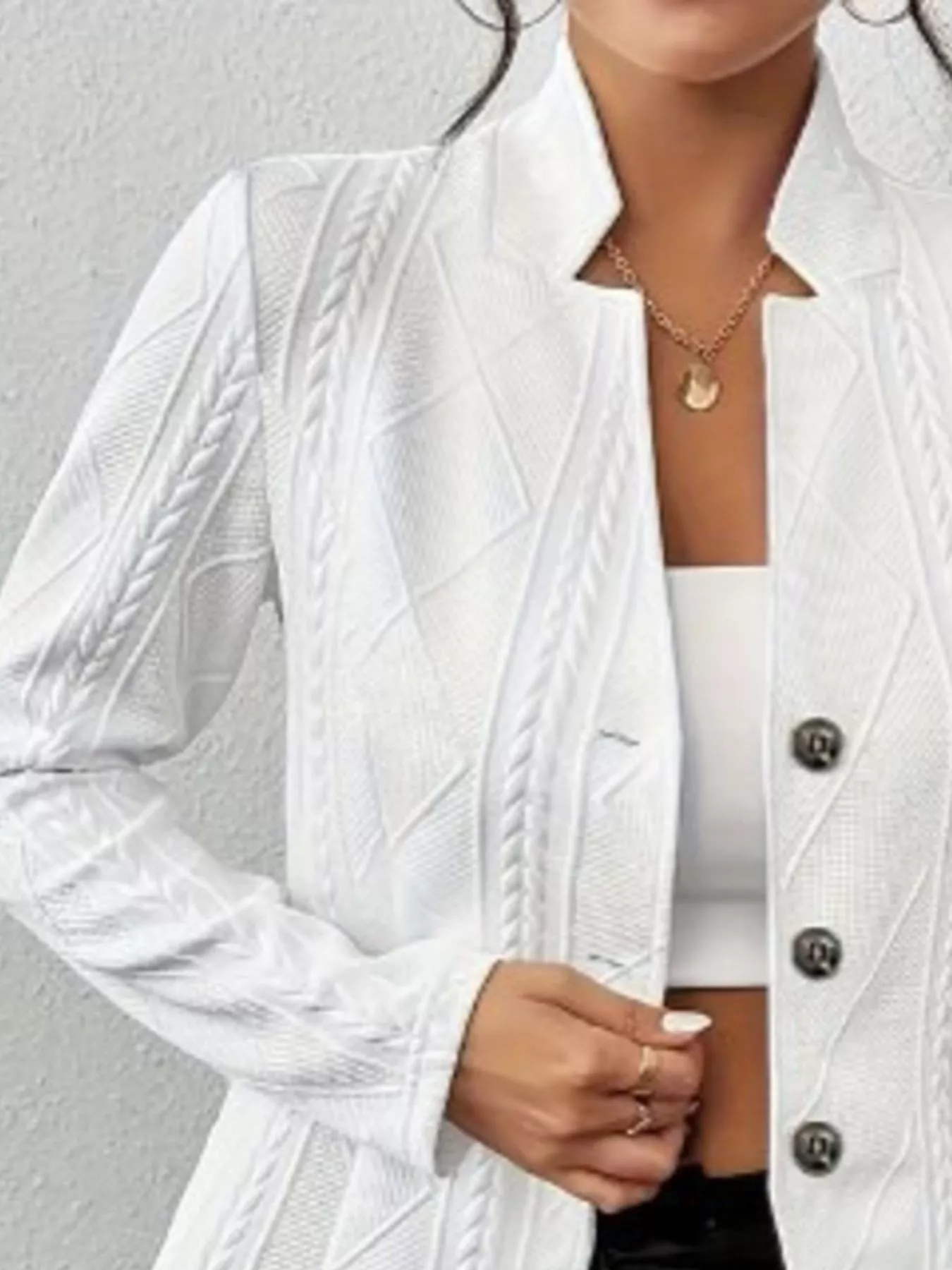 Textured Knit Button-Front Blazer - Image 21