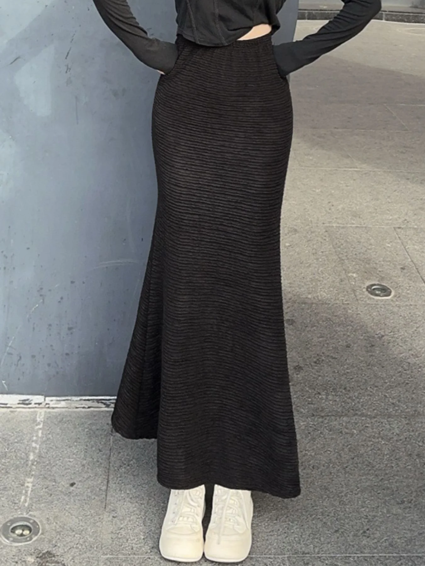 Textured Knit Mermaid Skirt