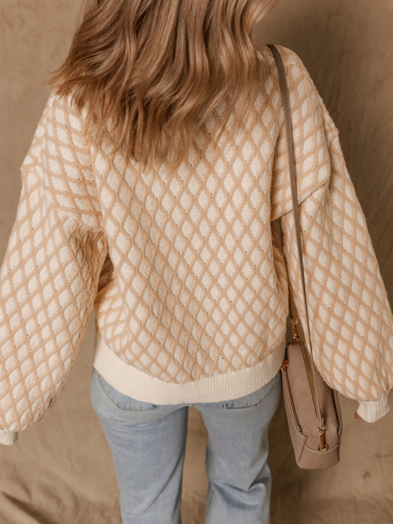 Textured Knit Mock Neck Sweater - Image 2