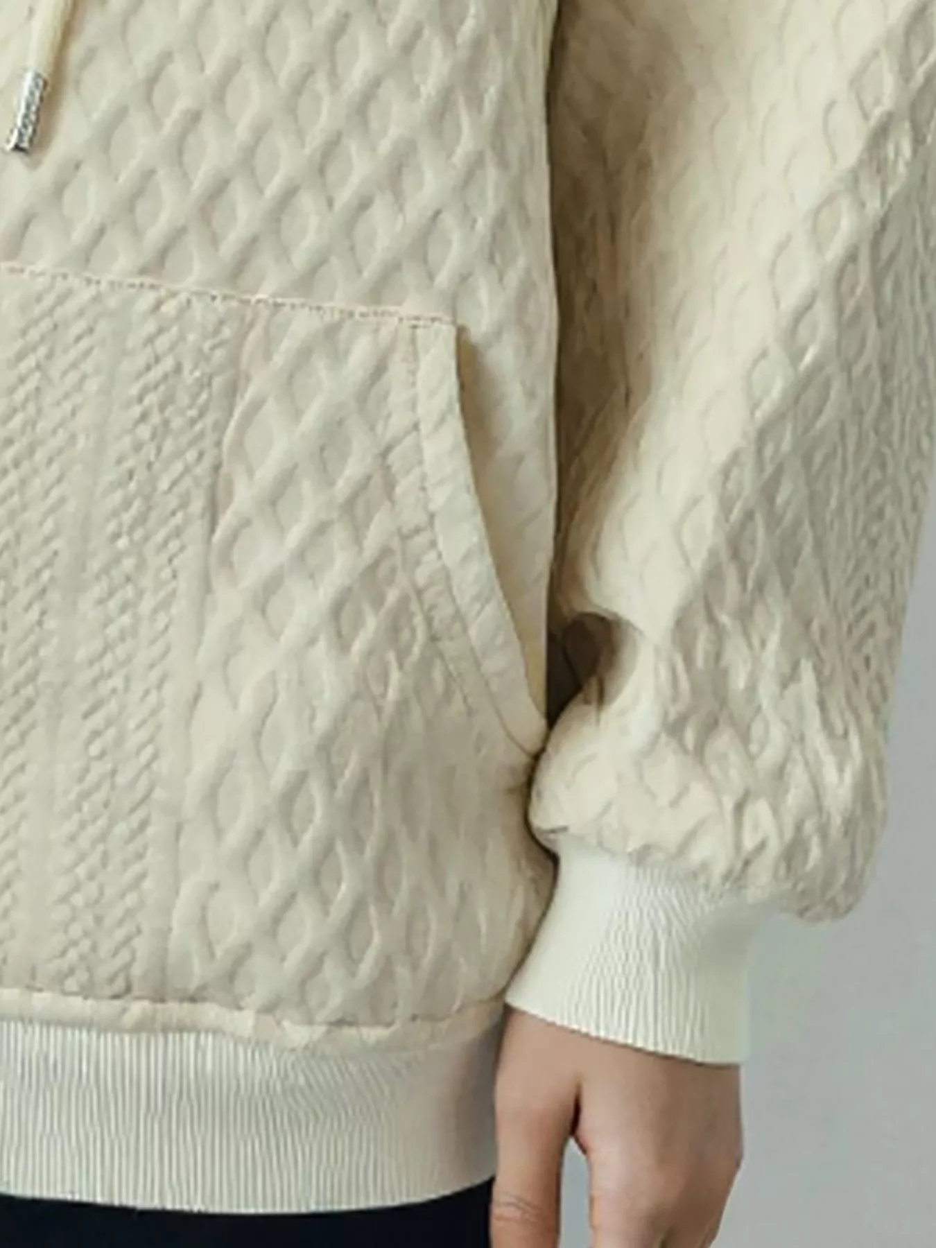 Textured Knit Zip-Up Hoodie - Image 3