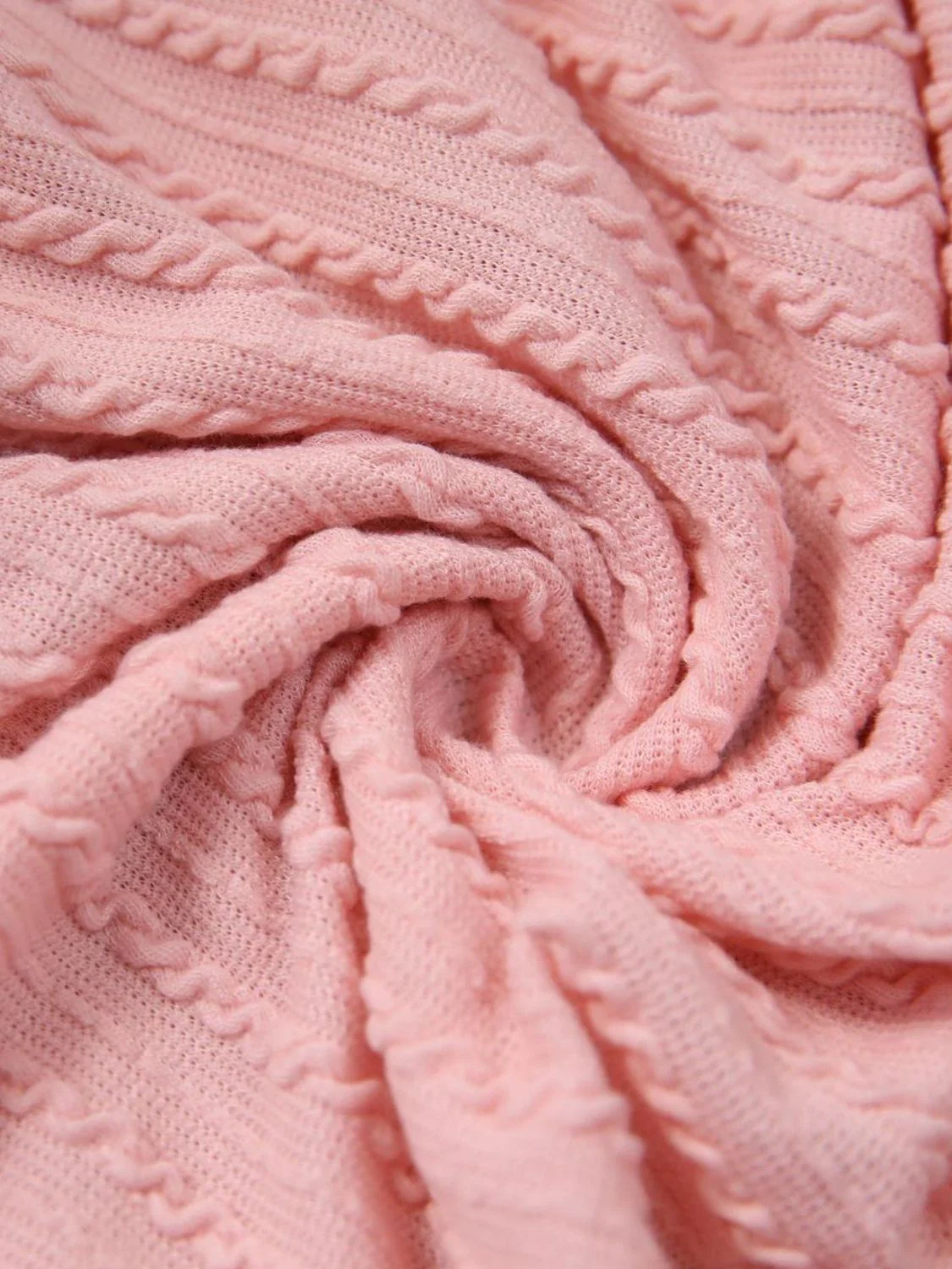 Textured Round Neck Short Sleeve Top - Image 6
