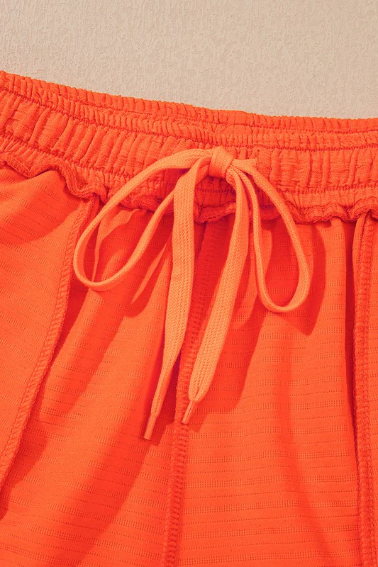 Textured V Neck T Shirt and Shorts Set - Image 43