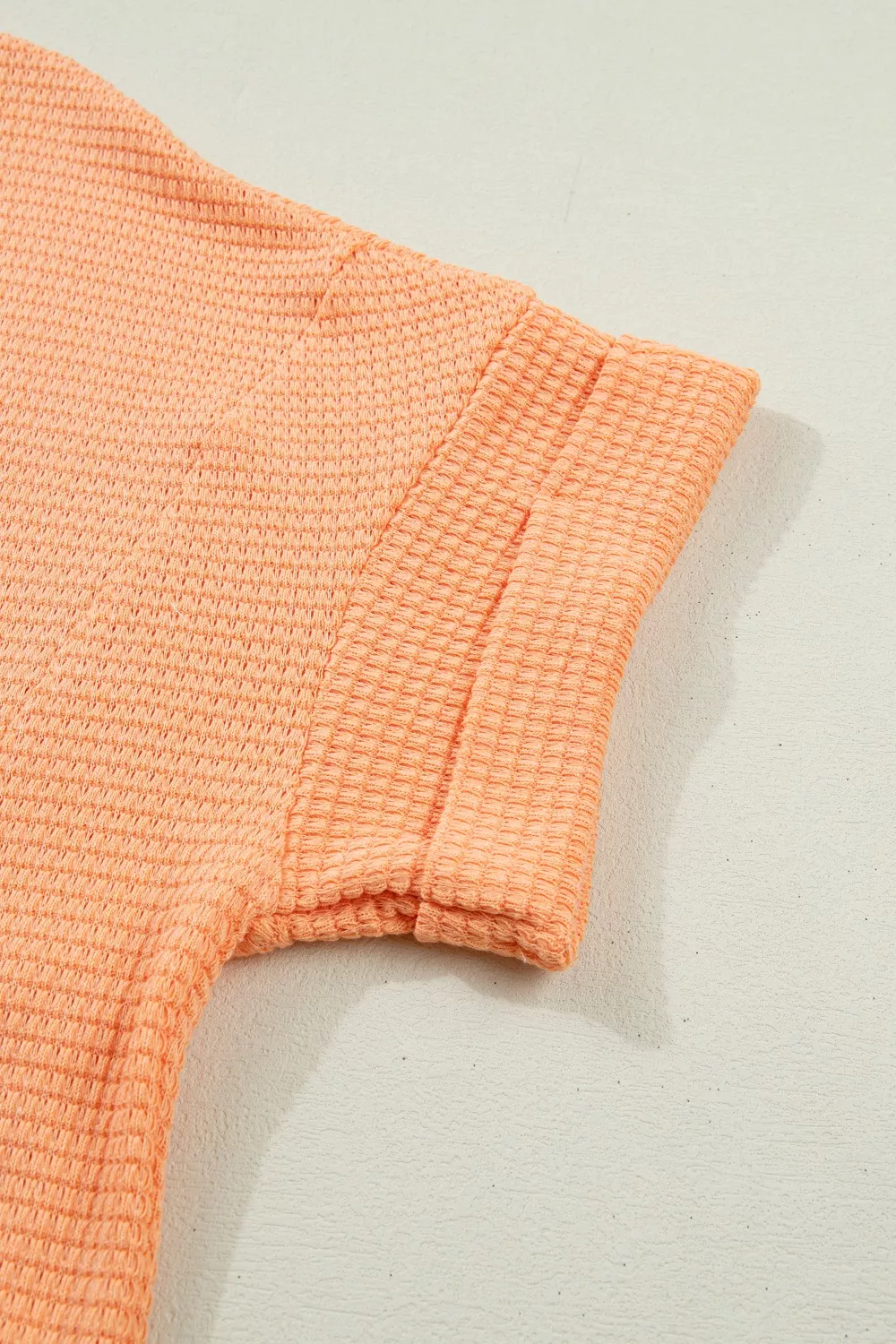 Textured Waffle Knit V-Neck T-Shirt - Image 20