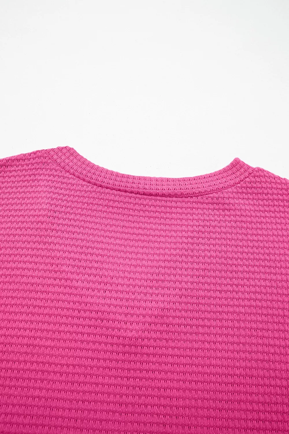 Textured Waffle Knit V-Neck T-Shirt - Image 8