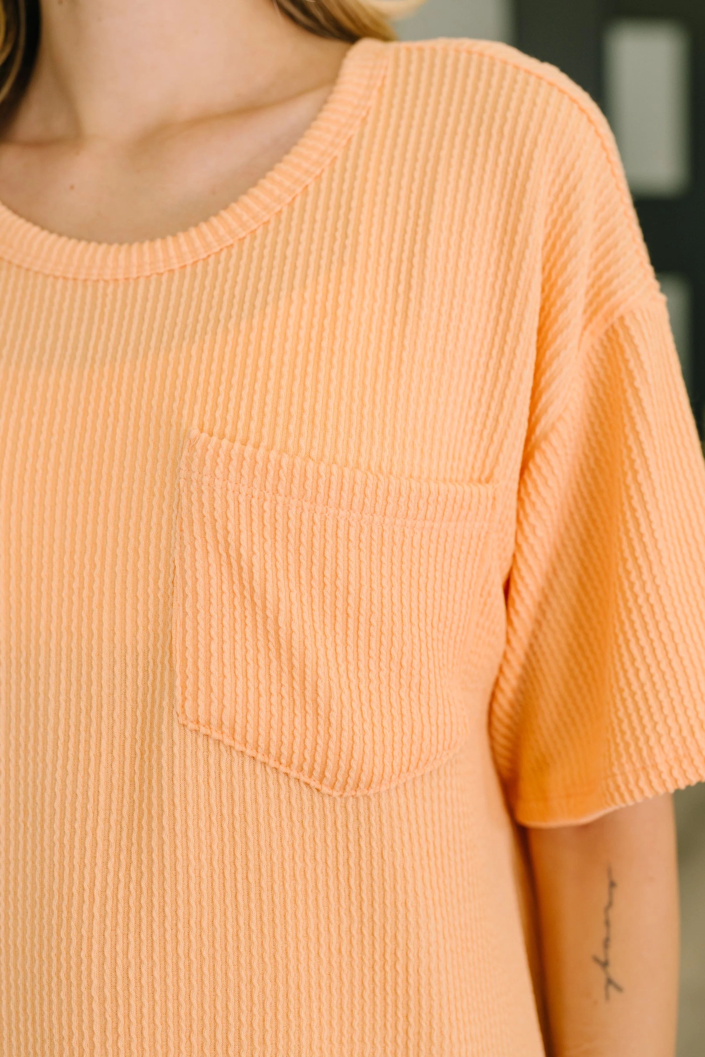 The Go-To Tee in Apricot Bliss - Image 7