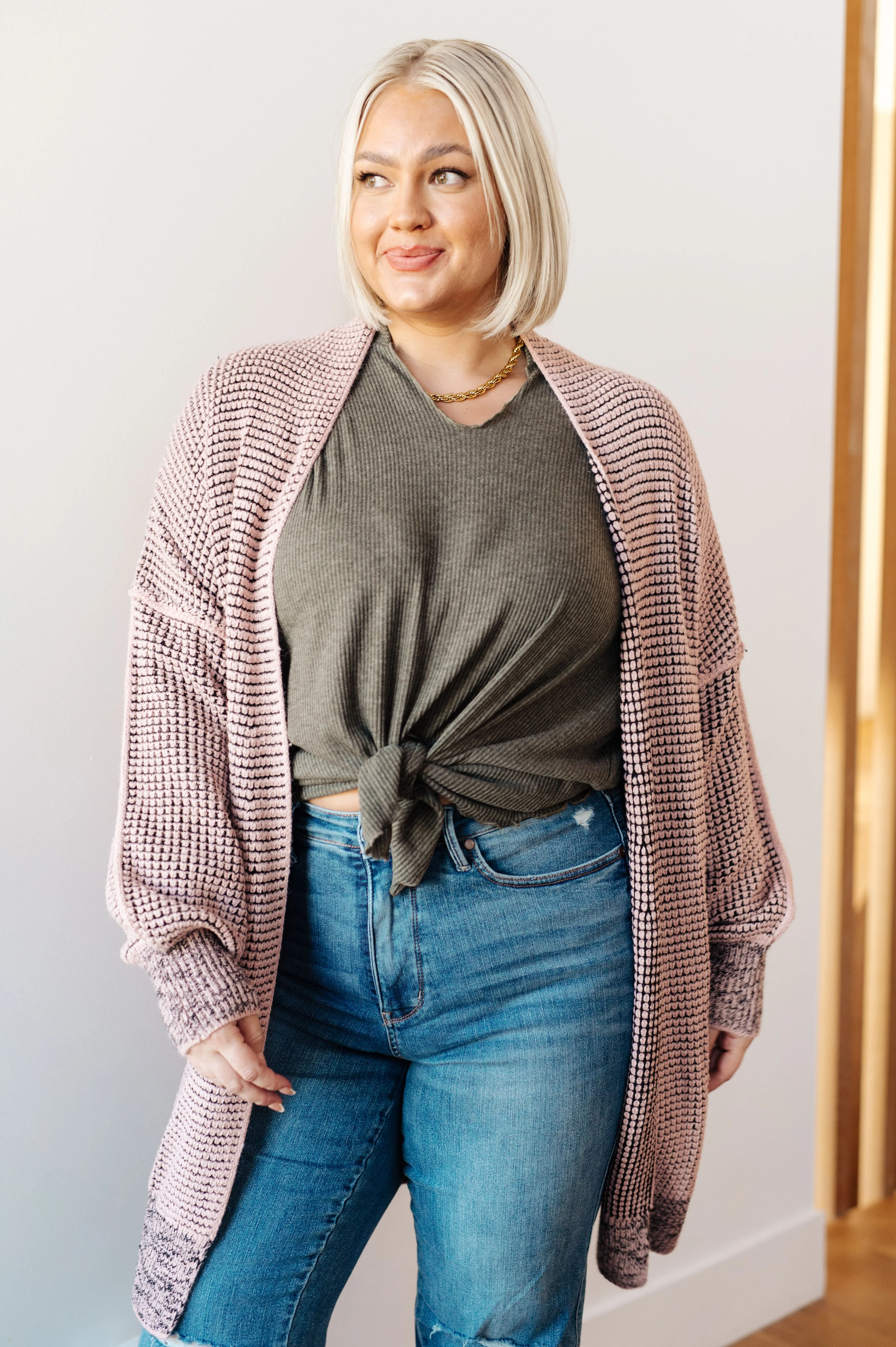The Way It Was Cardigan in Mauve - Image 4
