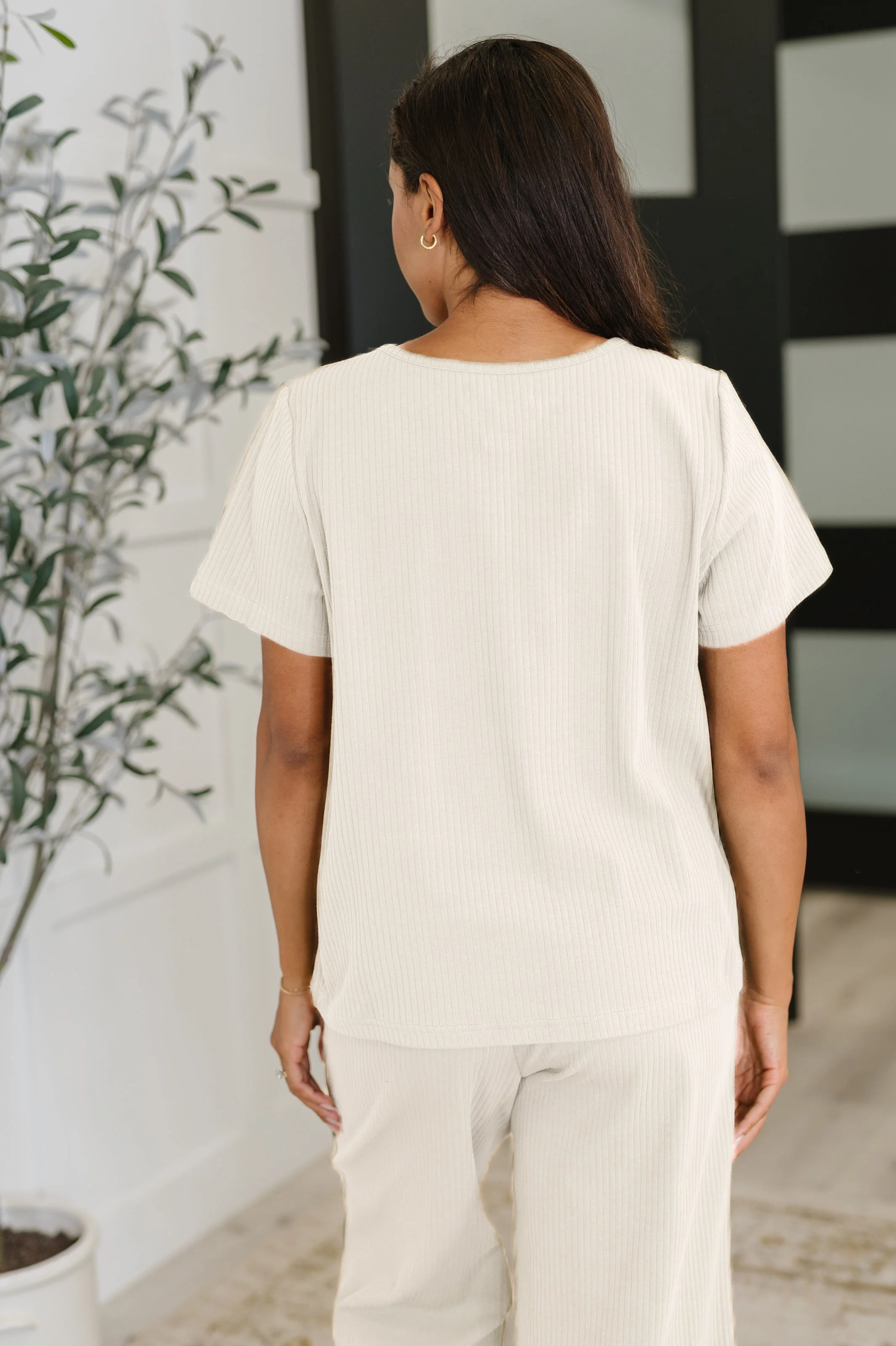 Thyme Boxy Tee in Cream - Image 3