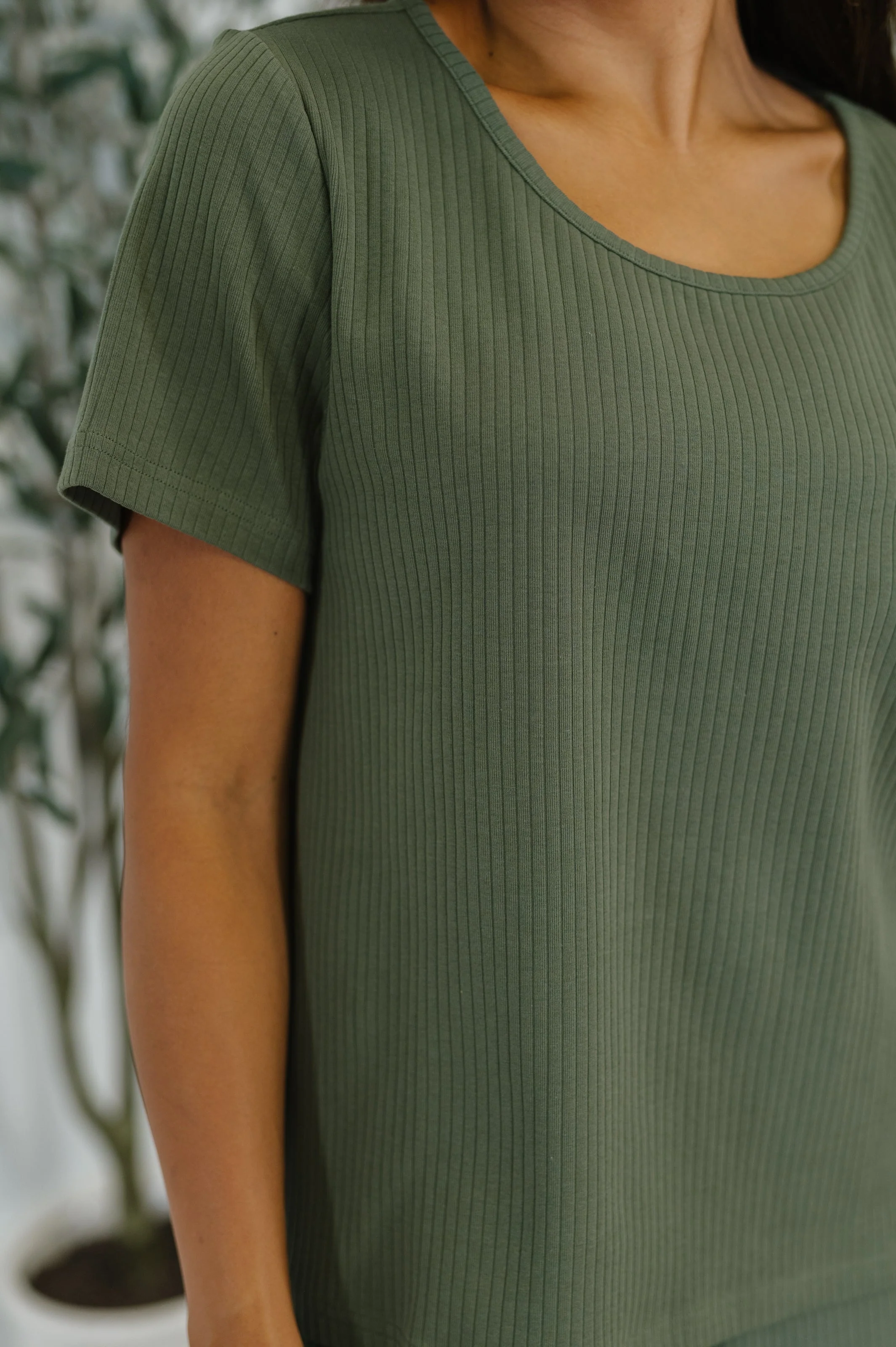 Thyme Boxy Tee in Dusty Pine - Image 2
