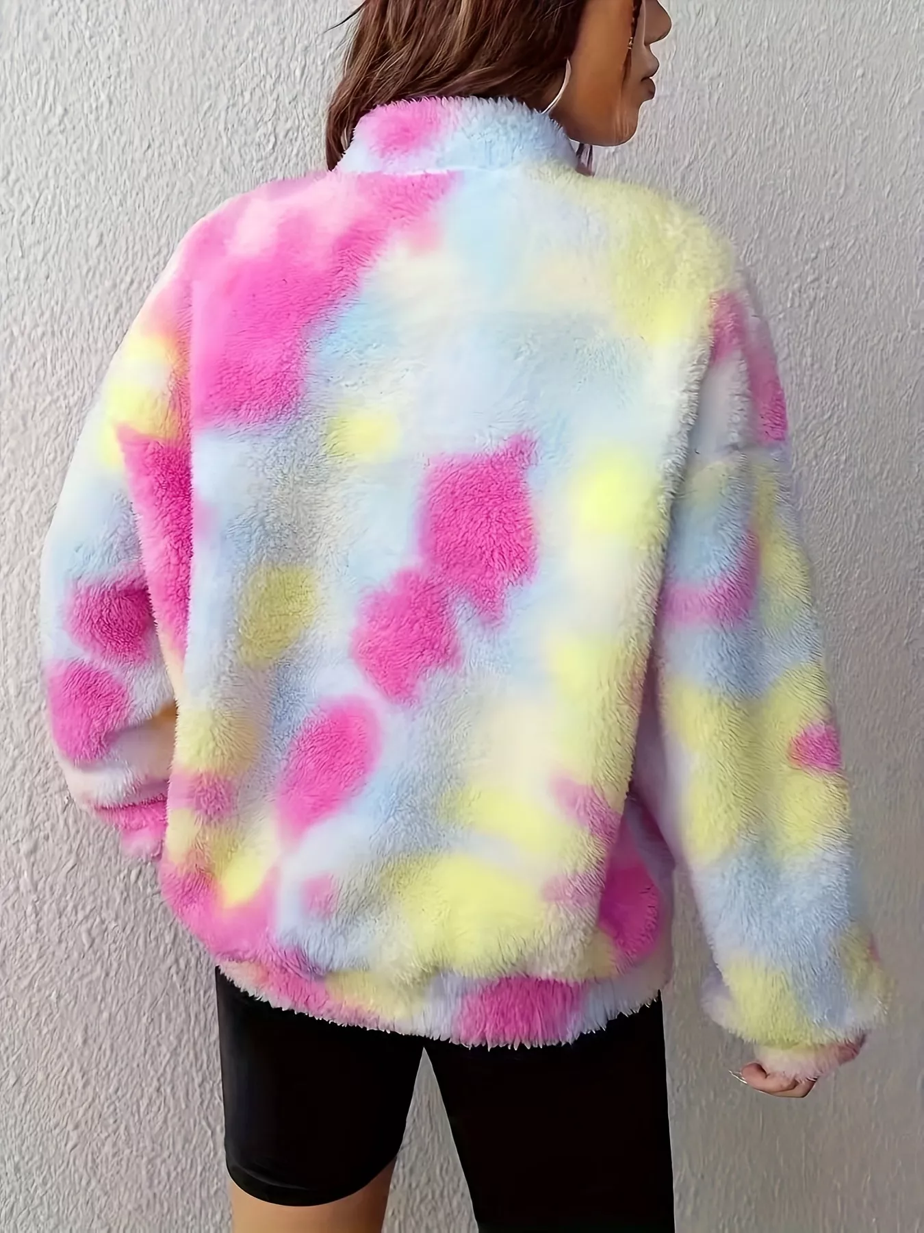 Tie-Dye Fuzzy Quarter Zip Sweatshirt - Image 2