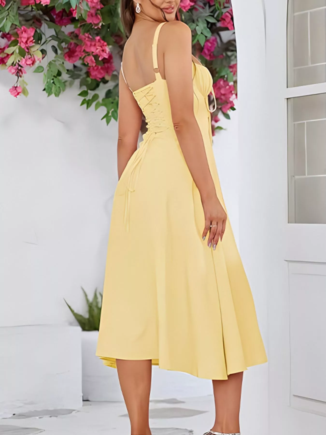 Tie-Front A-Line Midi Dress - Image 6
