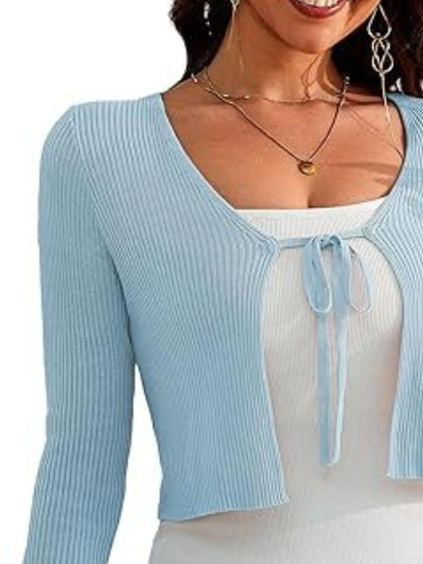 Tie-Front Long Sleeve Cardigan - Image 13