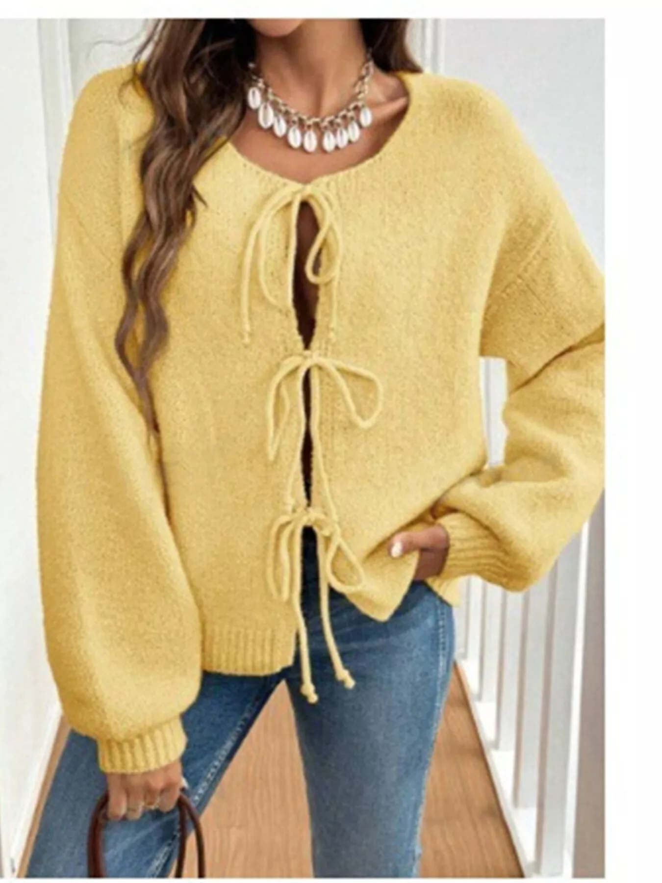 Tie-Front Long Sleeve Cardigan - Image 14