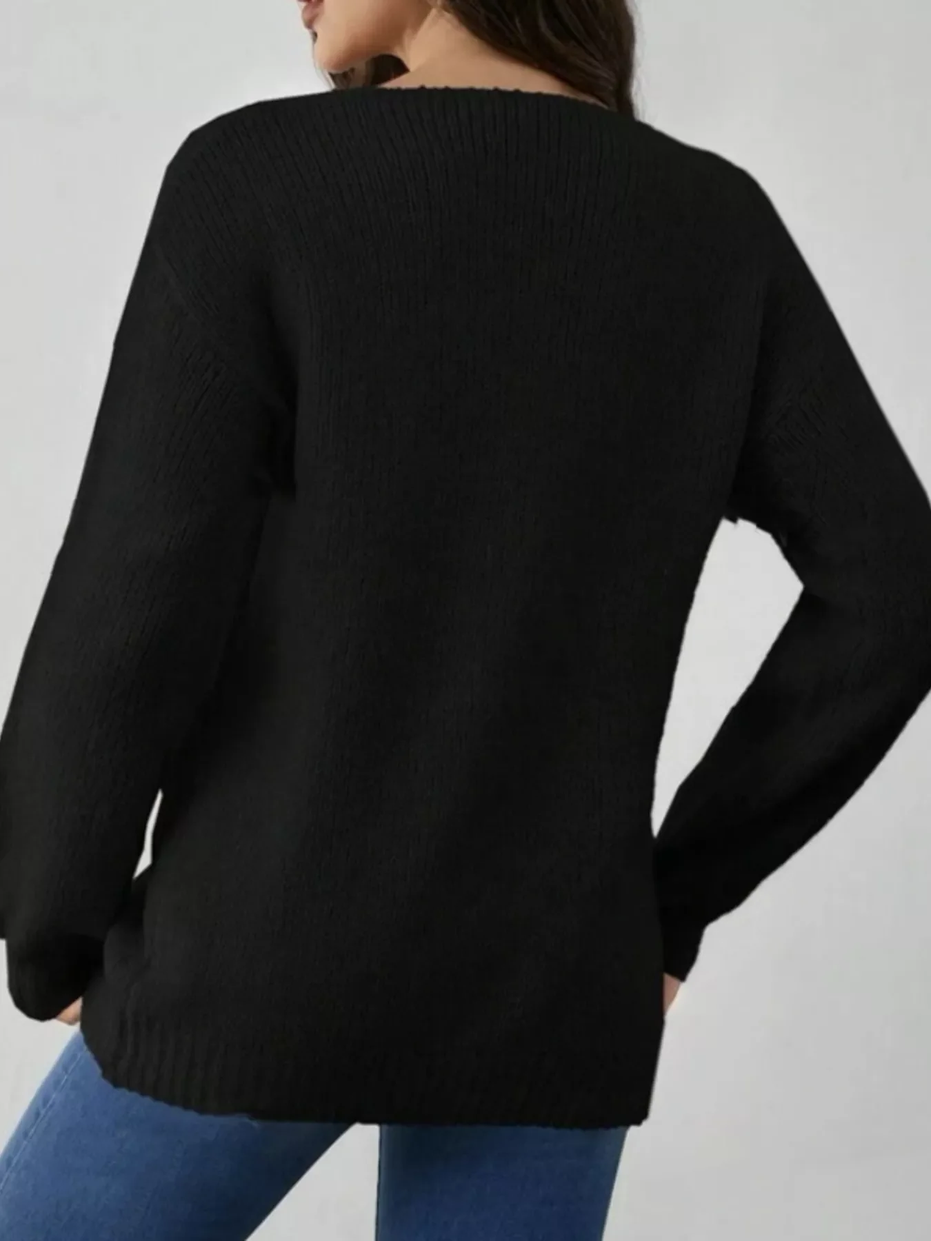 Tie-Front Long Sleeve Cardigan - Image 3