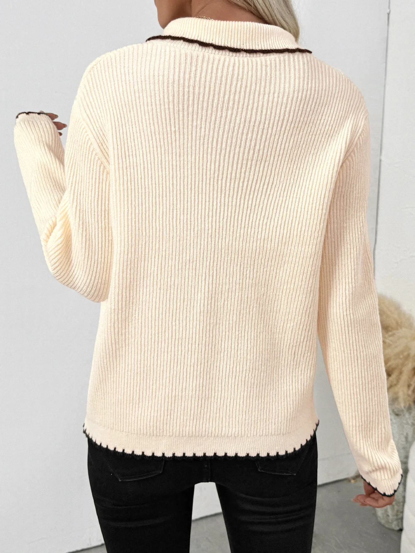Tie Front Long Sleeve Cardigan - Image 7