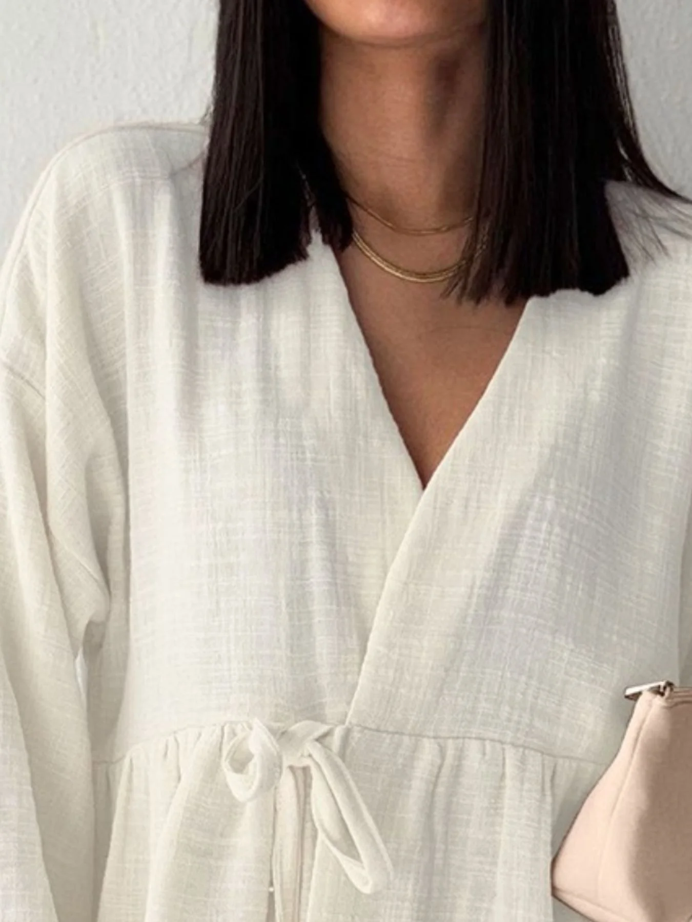 Tie Front Long Sleeve Shirt - Image 7