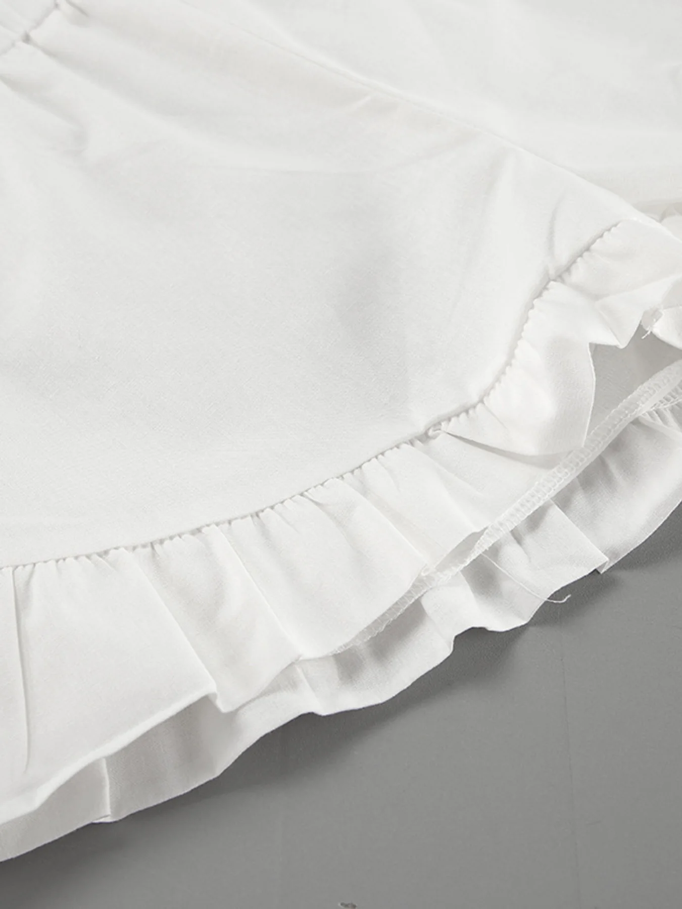 Tie Neck Balloon Sleeve Blouse and Shorts Set - Image 10