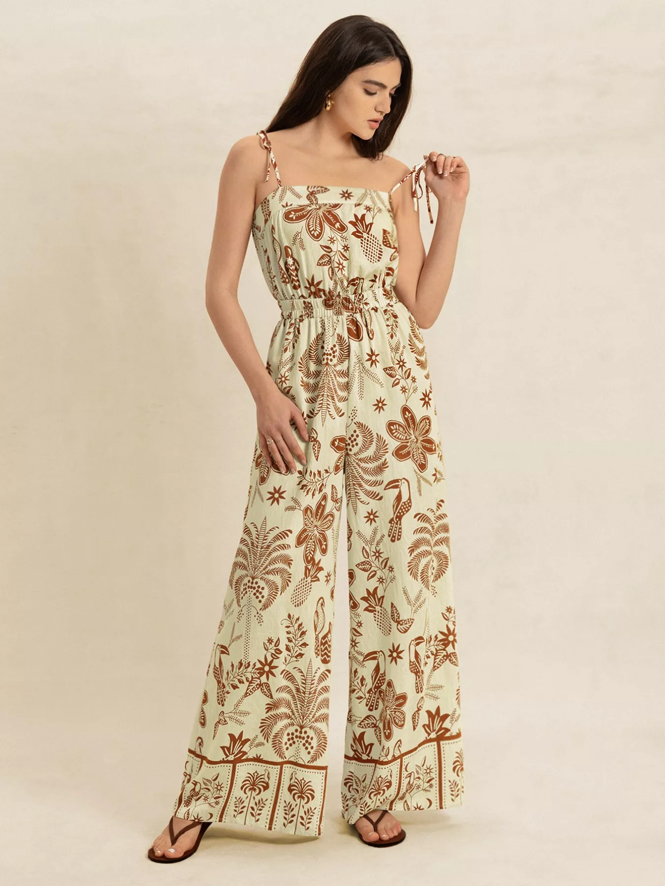 Tie Strap Wide Leg Jumpsuit - Image 4