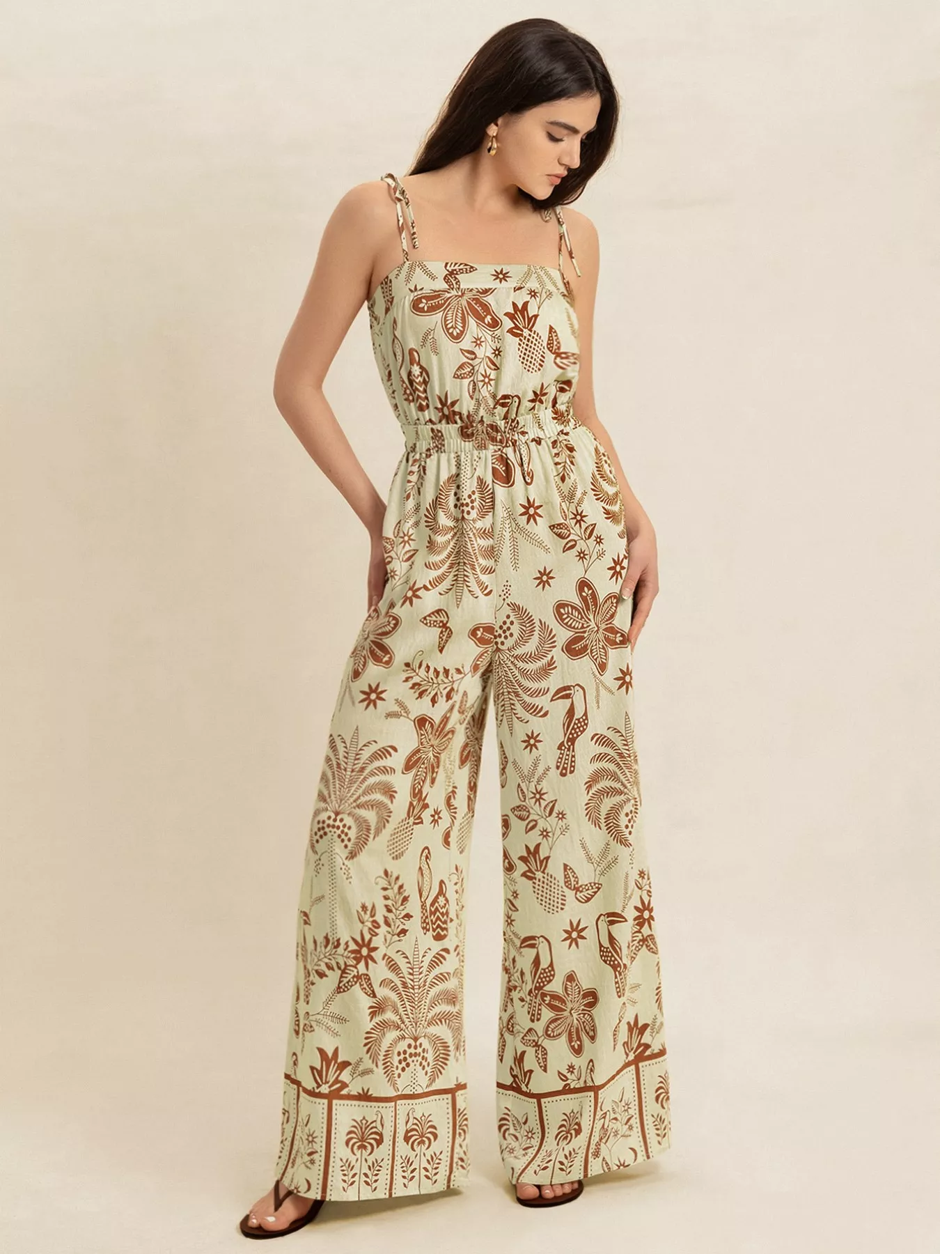 Tie Strap Wide Leg Jumpsuit - Image 6