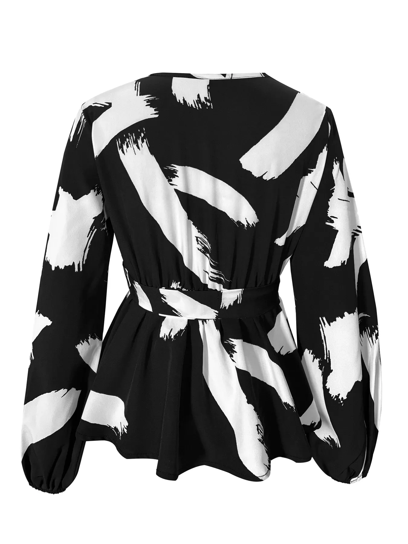 Tie Waist Long Sleeve Blouse - Image 3