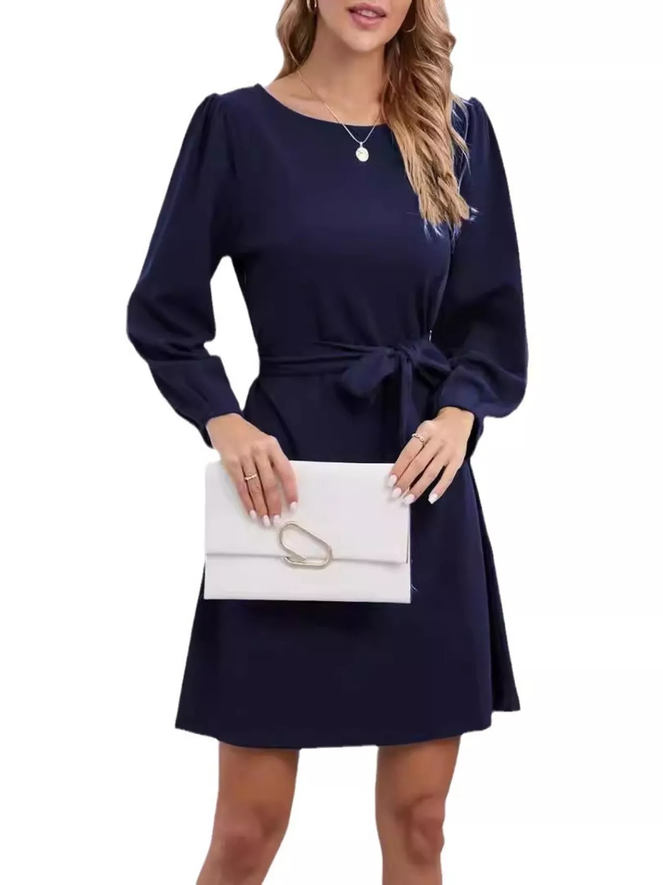 Tie-Waist Mini Dress - Image 4