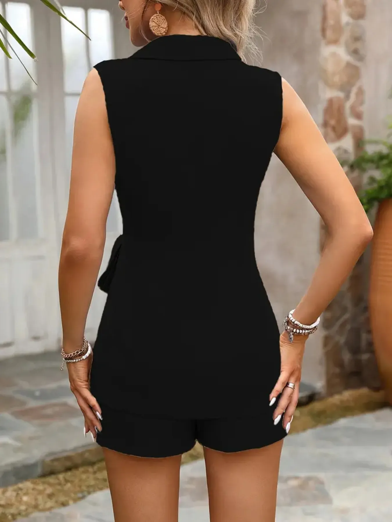 Tie Waist Vest and Shorts Set - Image 8