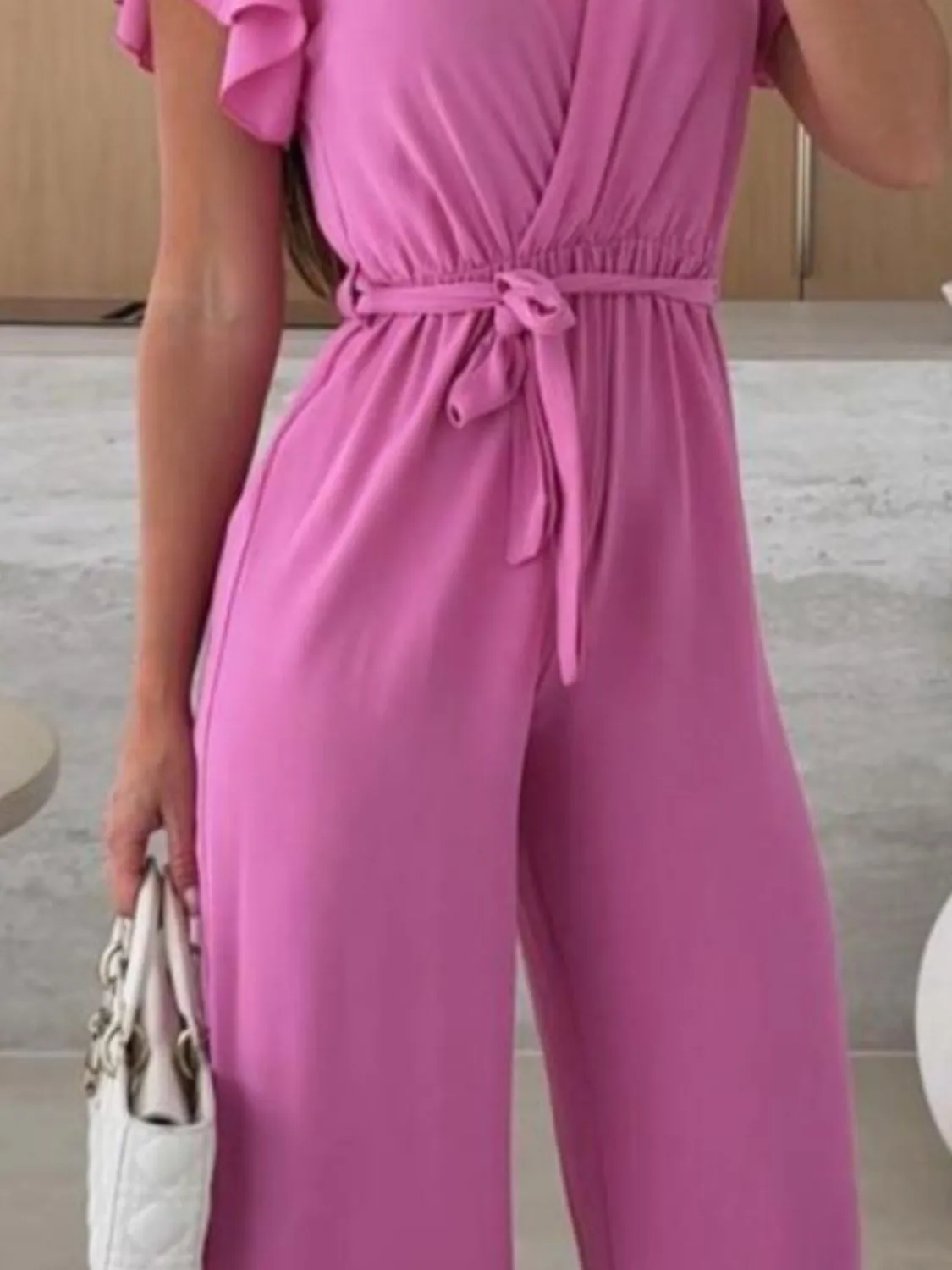 Tied Ruffled Wide Leg Jumpsuit - Image 2