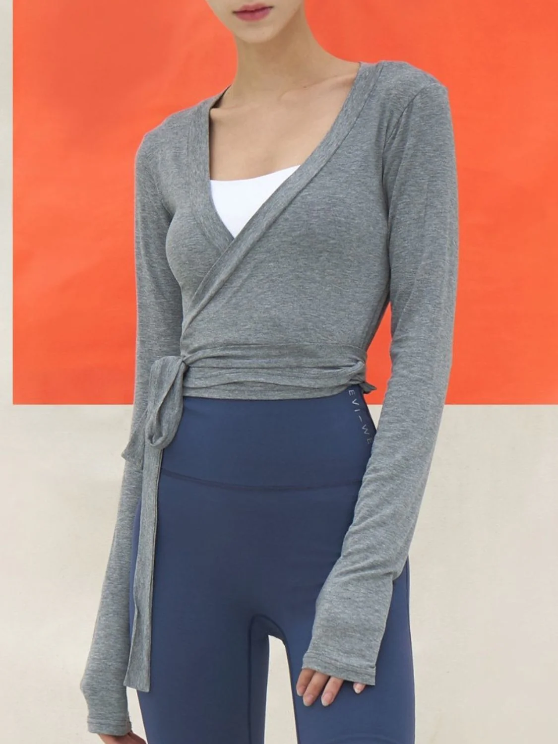 Tied Surplice Long Sleeve Top - Image 20