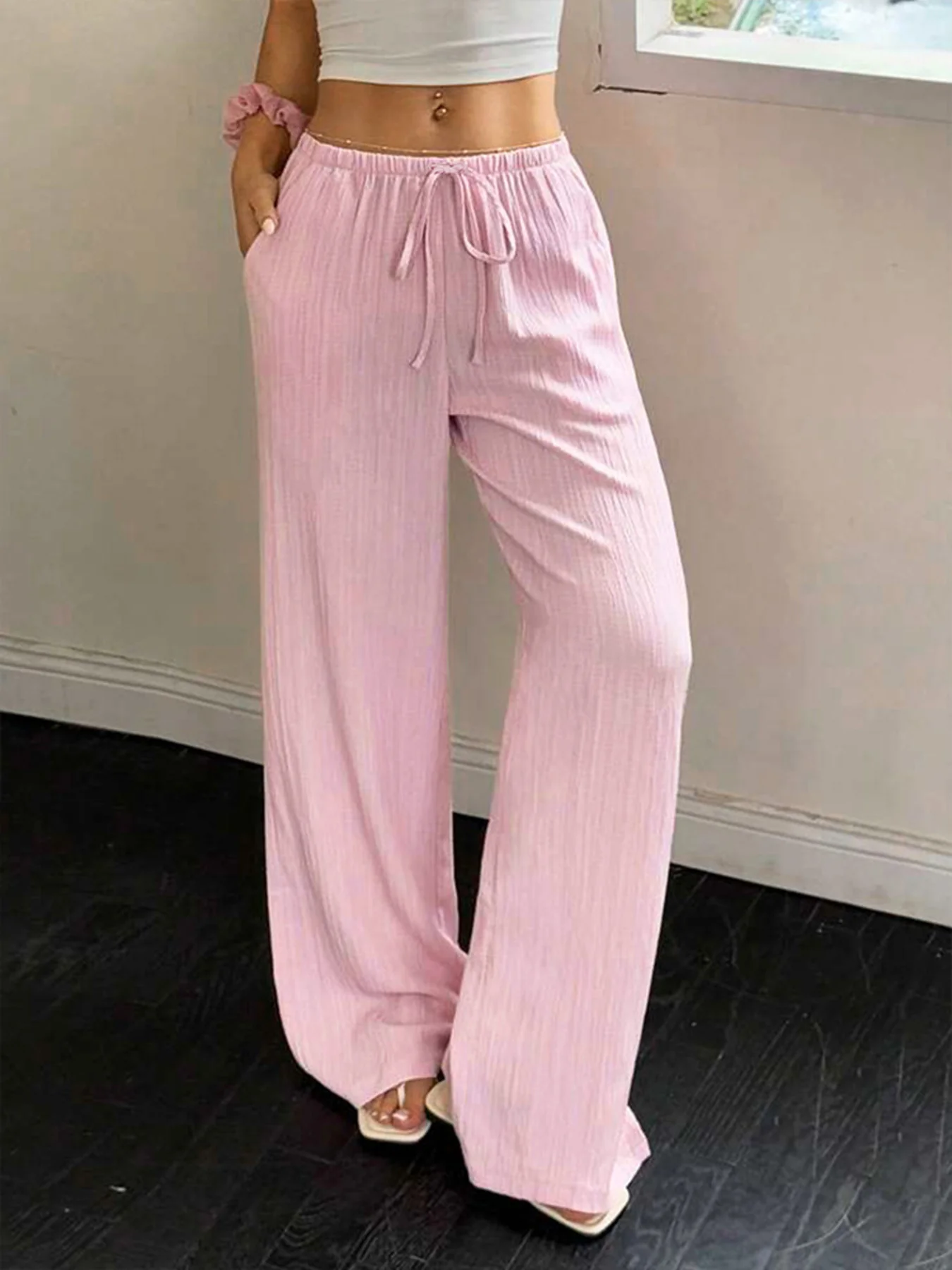 Tied Wide Leg Pants - Image 3