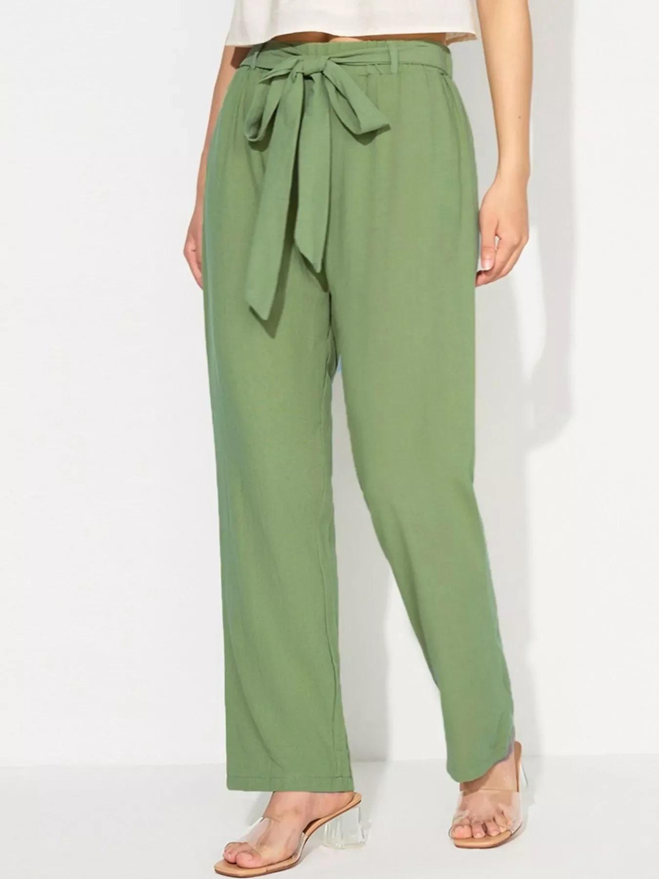 Tied Wide Leg Pants - Image 9