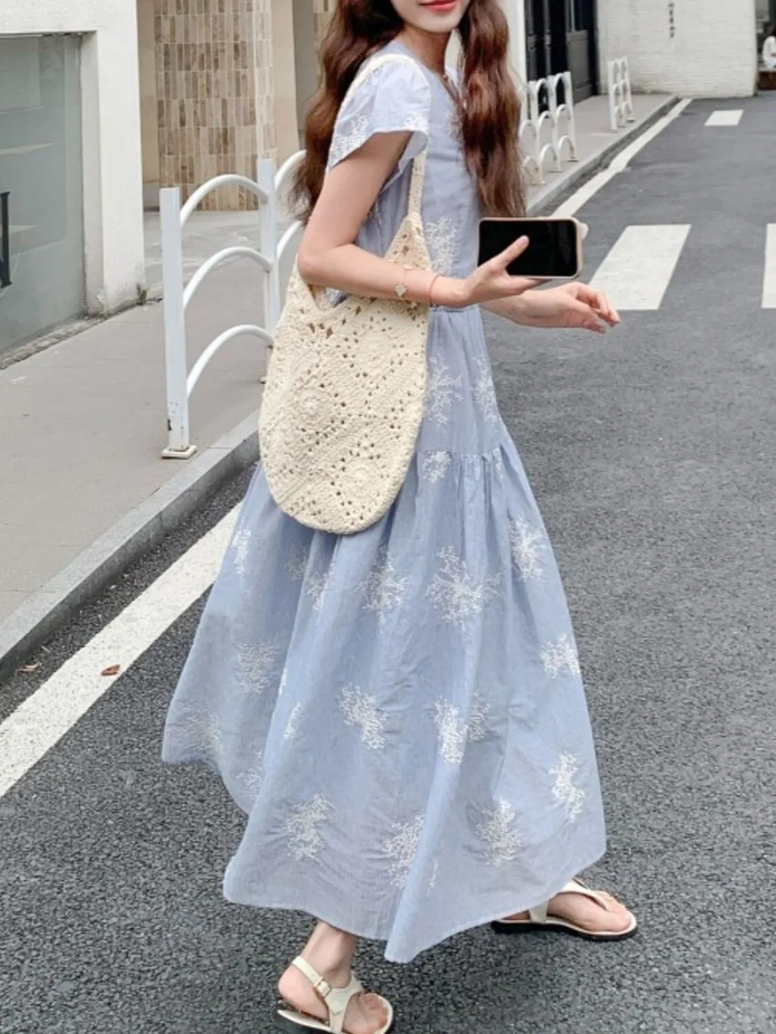 Tiered Cap Sleeve Midi Dress - Image 3