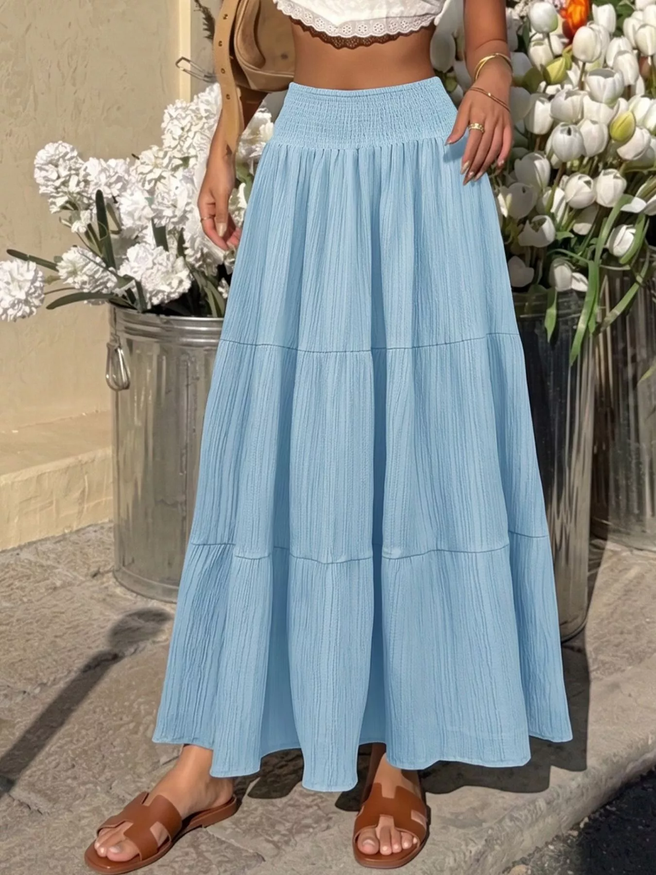 Tiered Flowy Maxi Skirt - Image 4