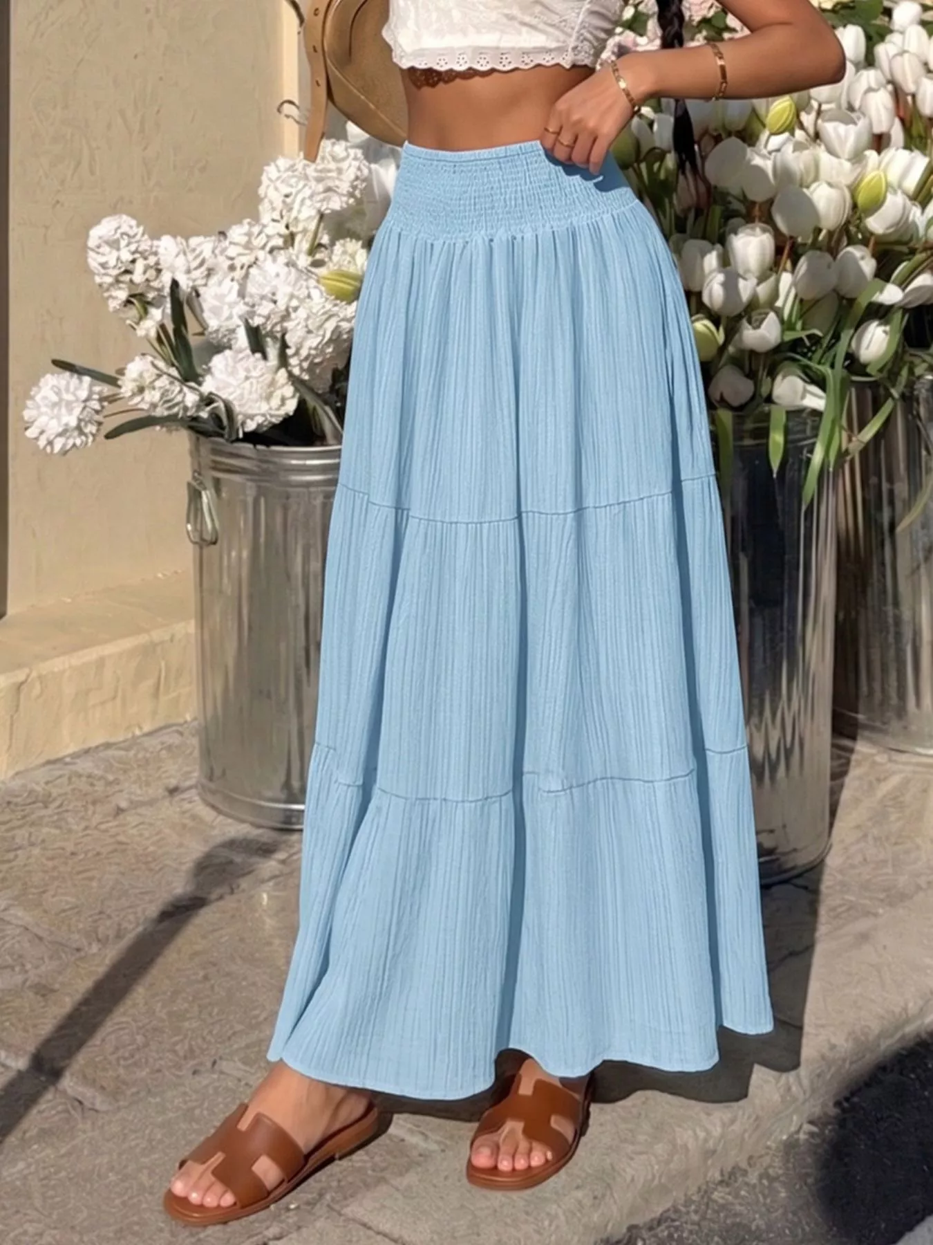Tiered Flowy Maxi Skirt - Image 5