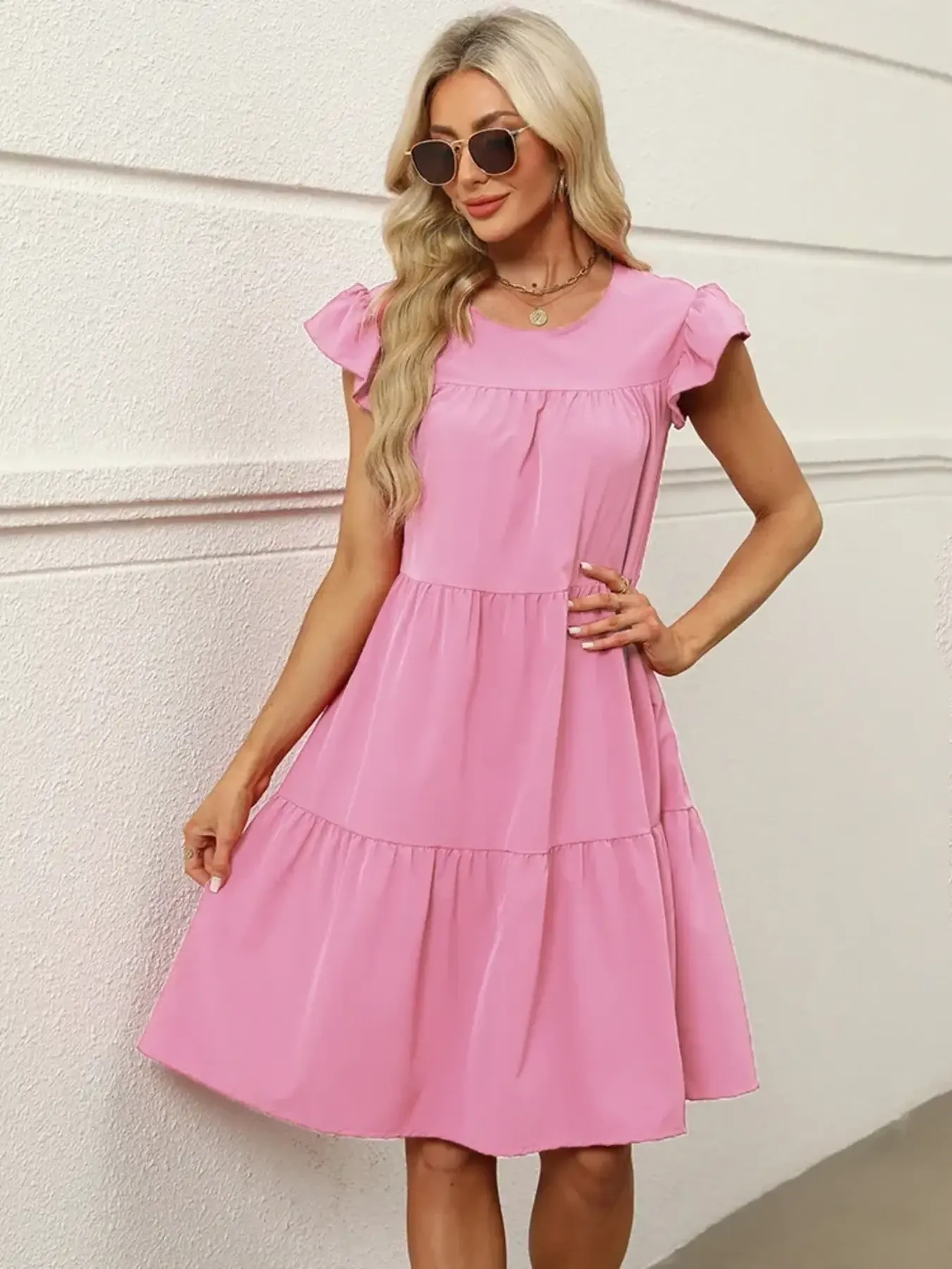 Tiered Ruffle Sleeve Mini Dress - Image 10