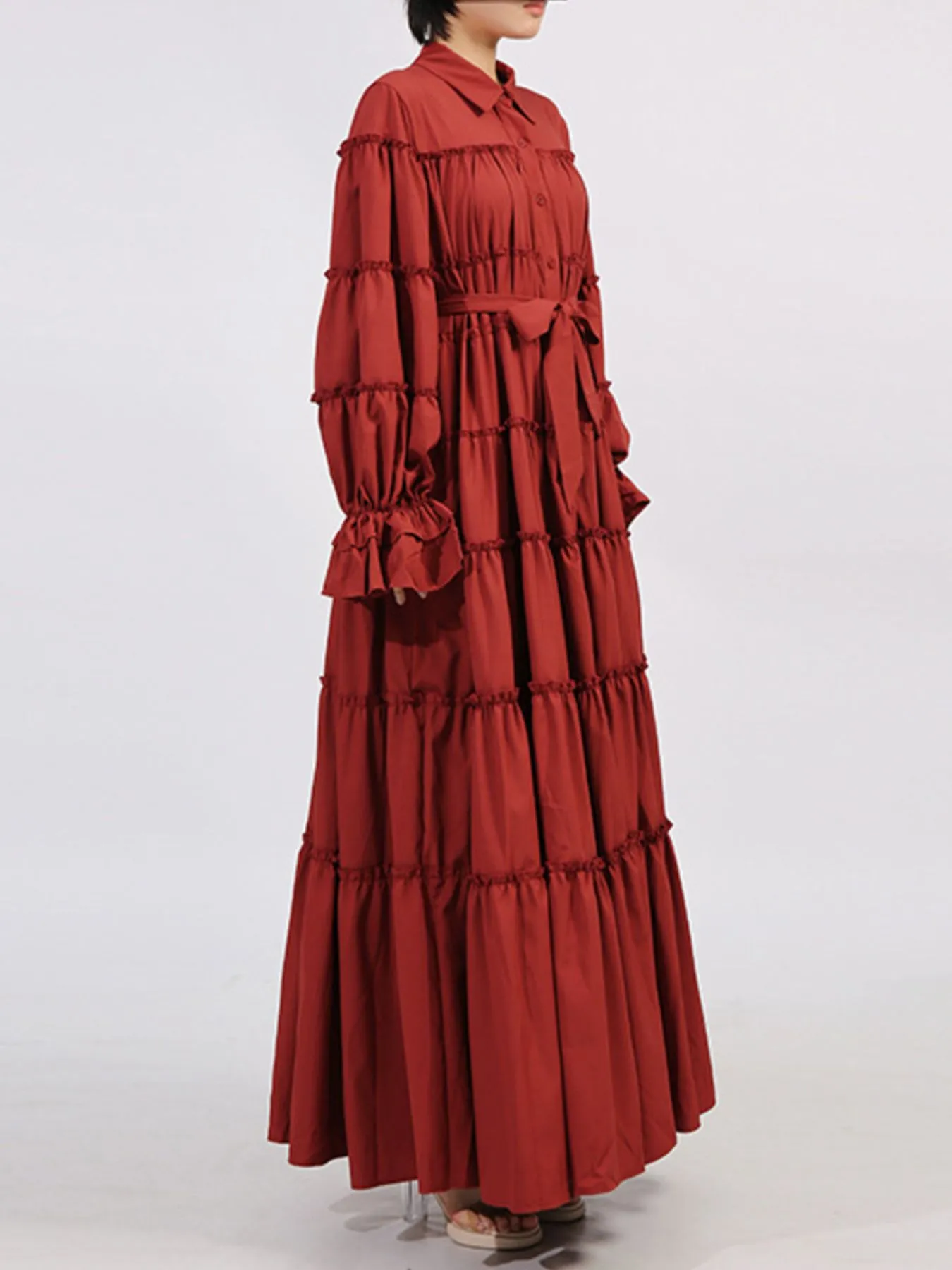 Tiered Tie Waist Maxi Dress - Image 21