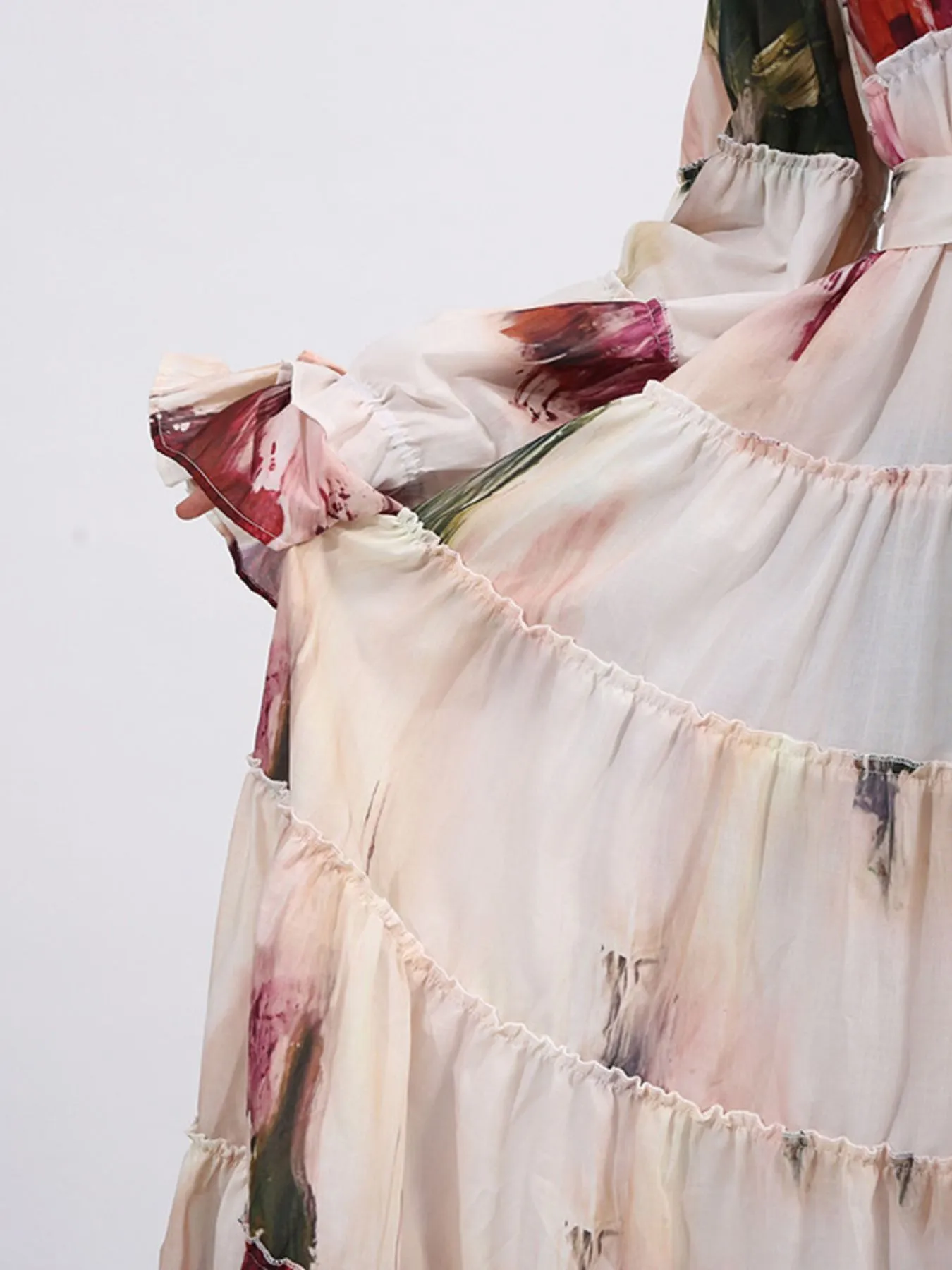 Tiered Tie Waist Maxi Dress - Image 8