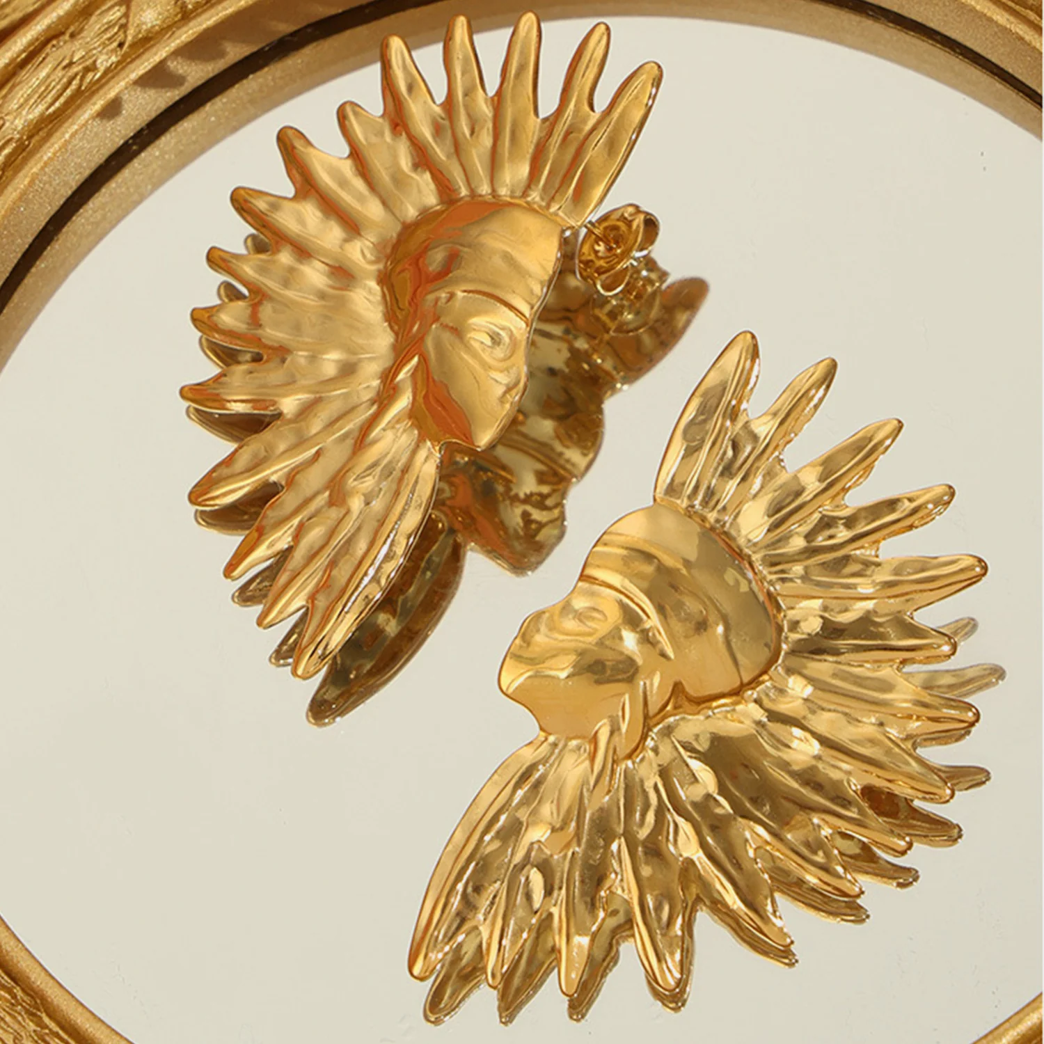Titanium Steel Gold-Plated Earrings - Image 4