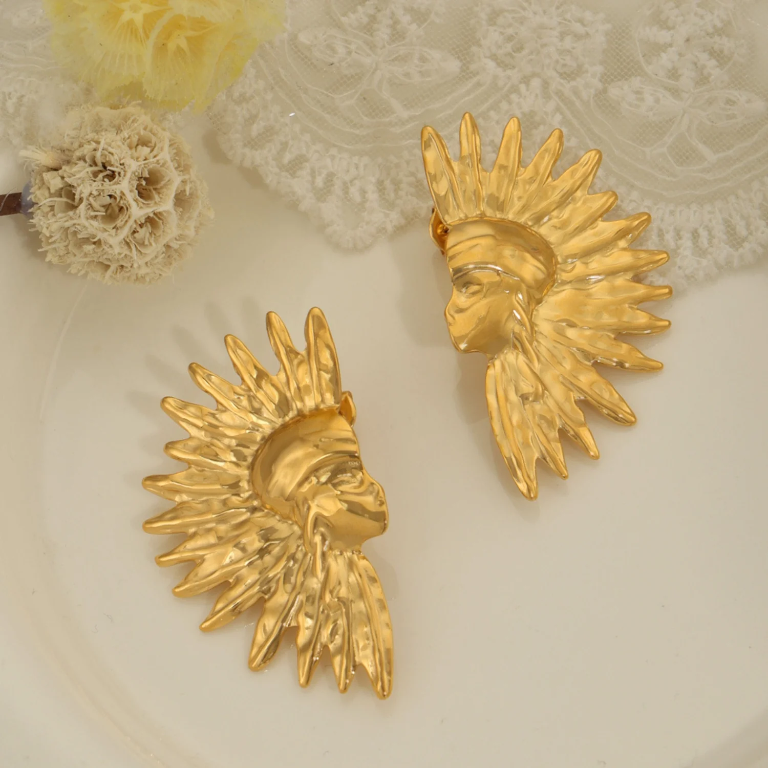 Titanium Steel Gold-Plated Earrings - Image 5