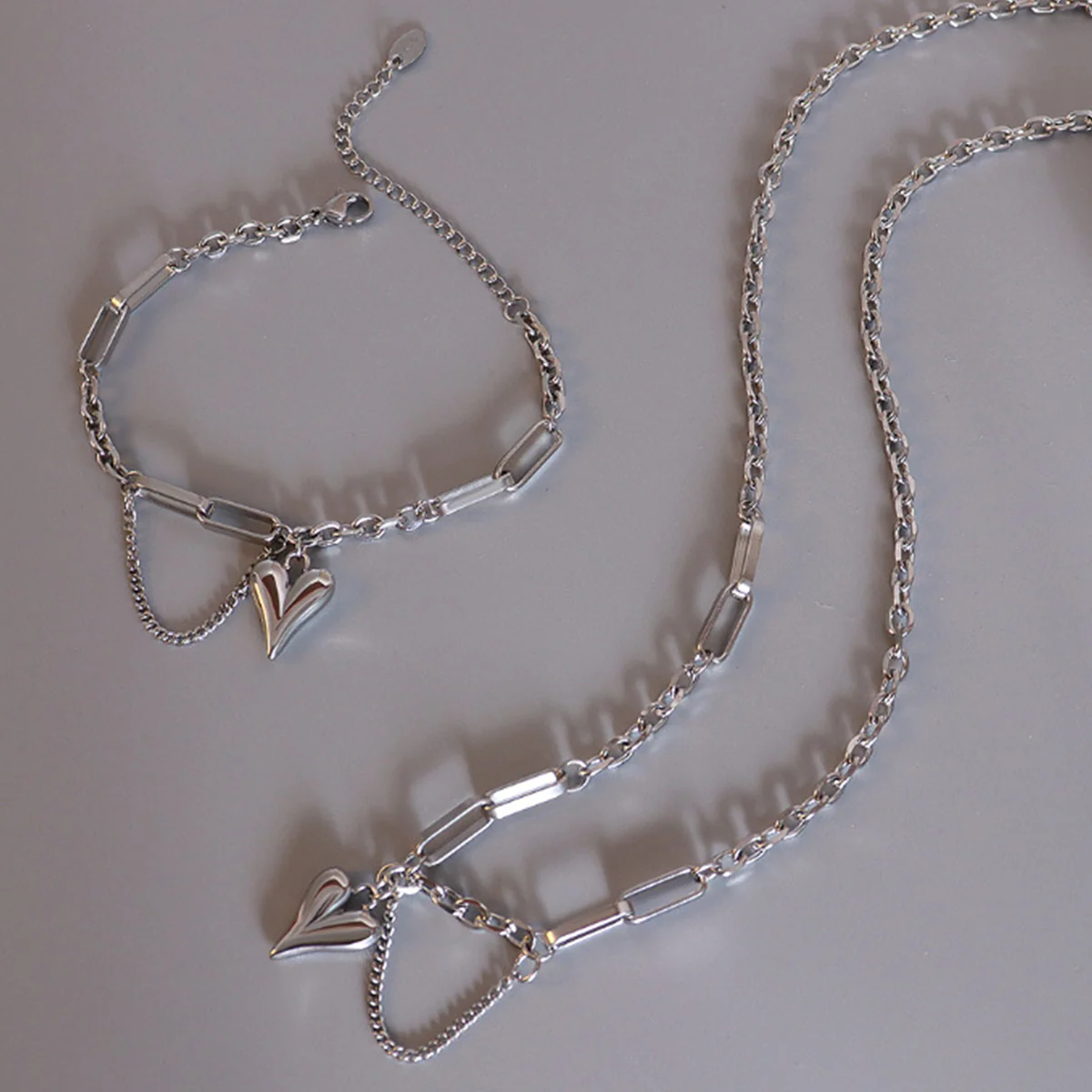 Titanium Steel Heart Pendant Necklace - Image 5