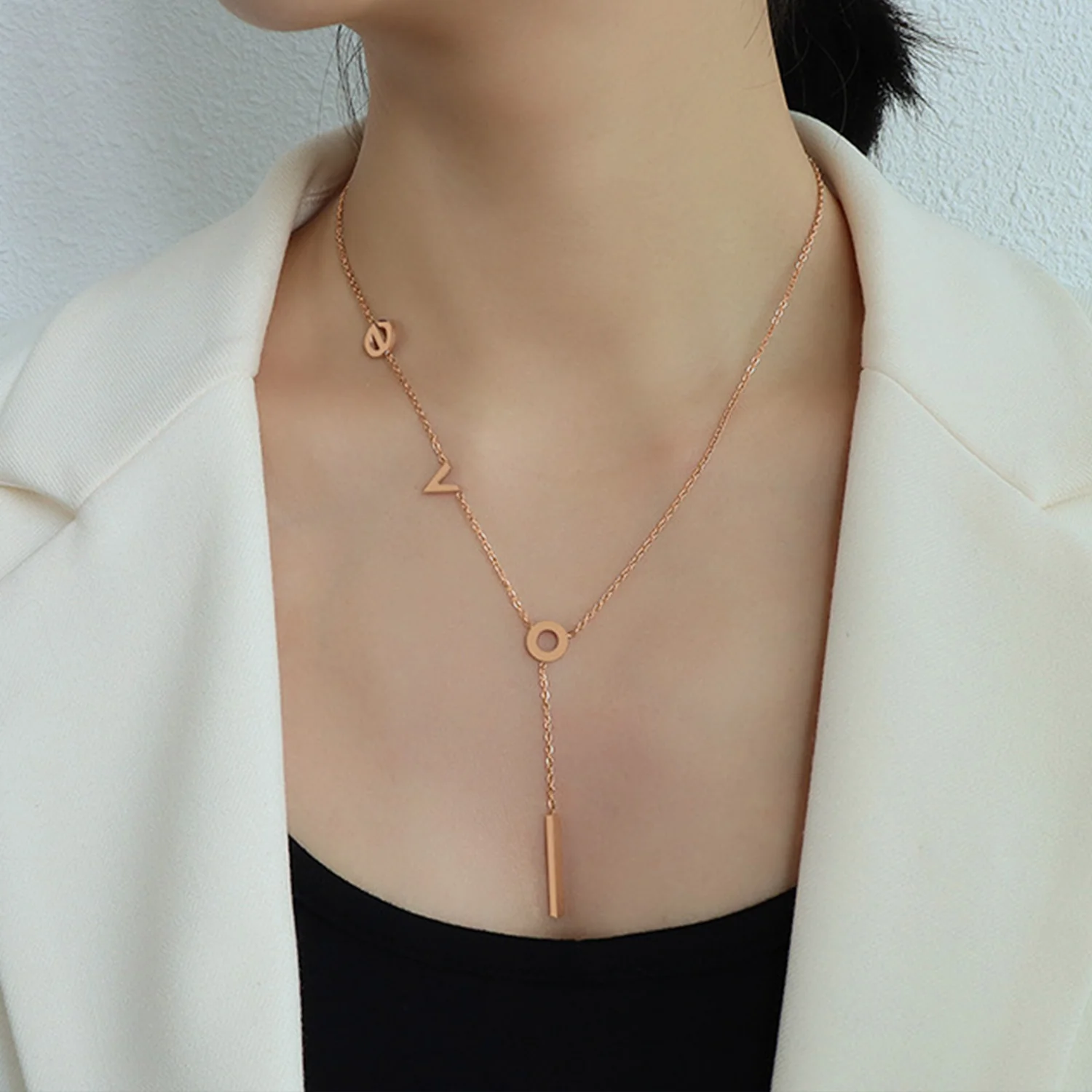 Titanium Steel Letter Necklace - Image 4
