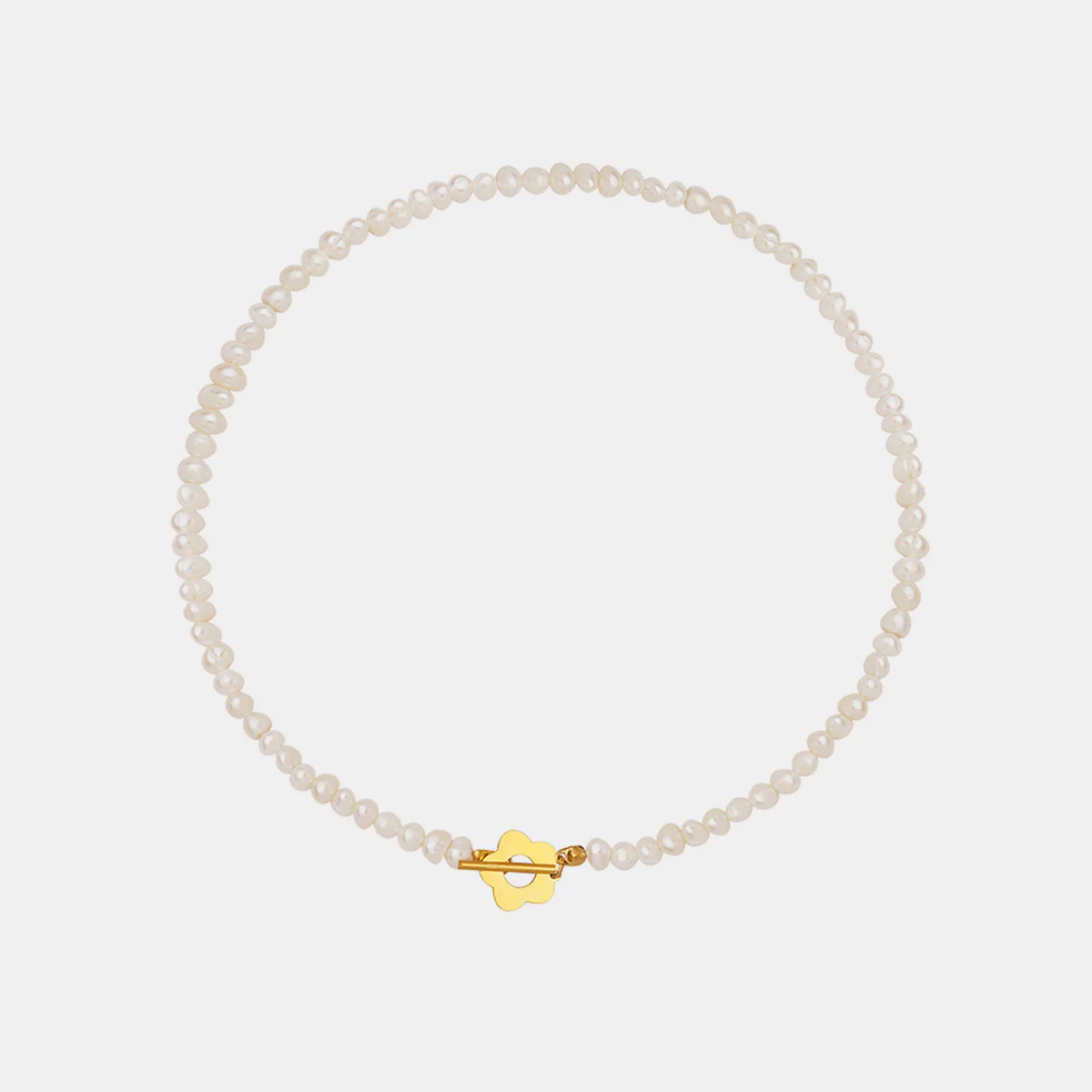 Titanium Steel Pearl Flower Necklace - Image 4