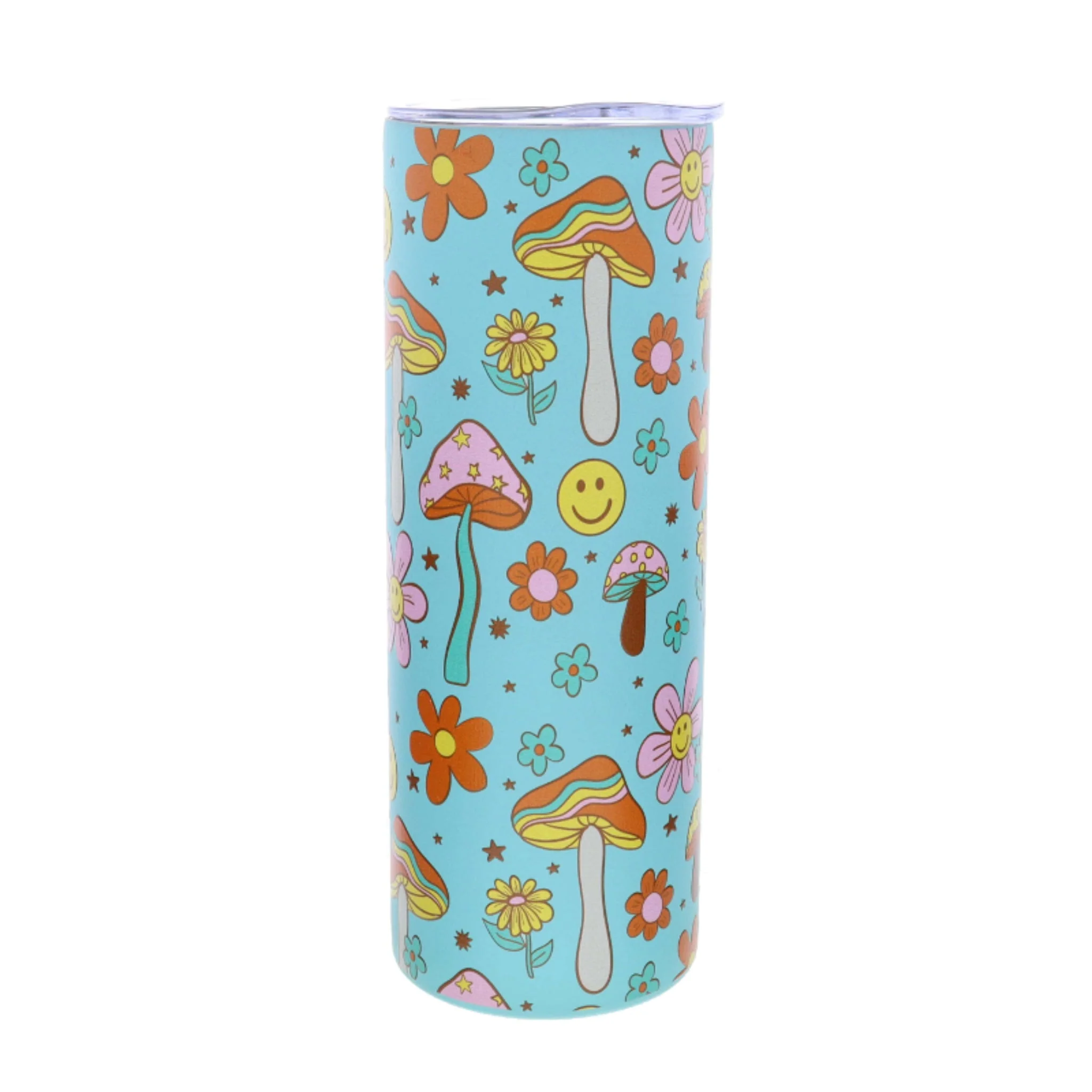 Totally Happy 20 Oz. Skinny Tumbler With Lid And Straw