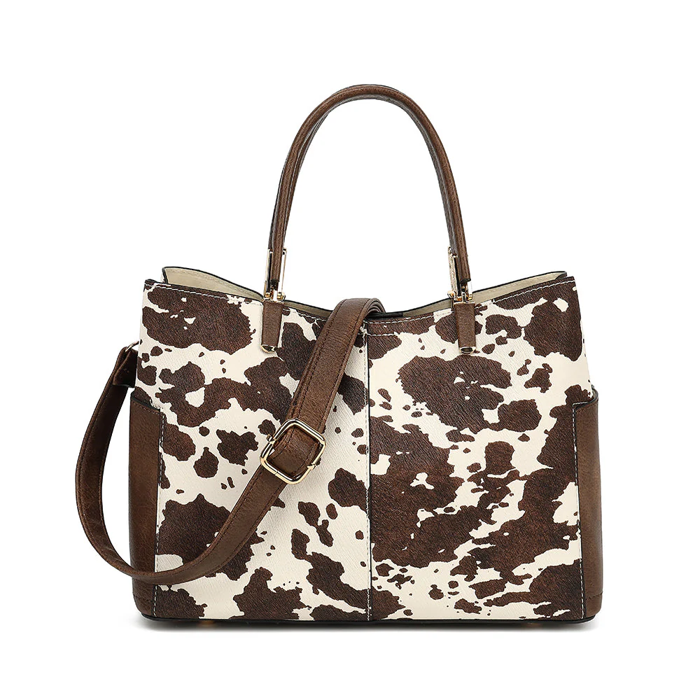Triple Compartment Satchel with Crossbody Strap - Image 6