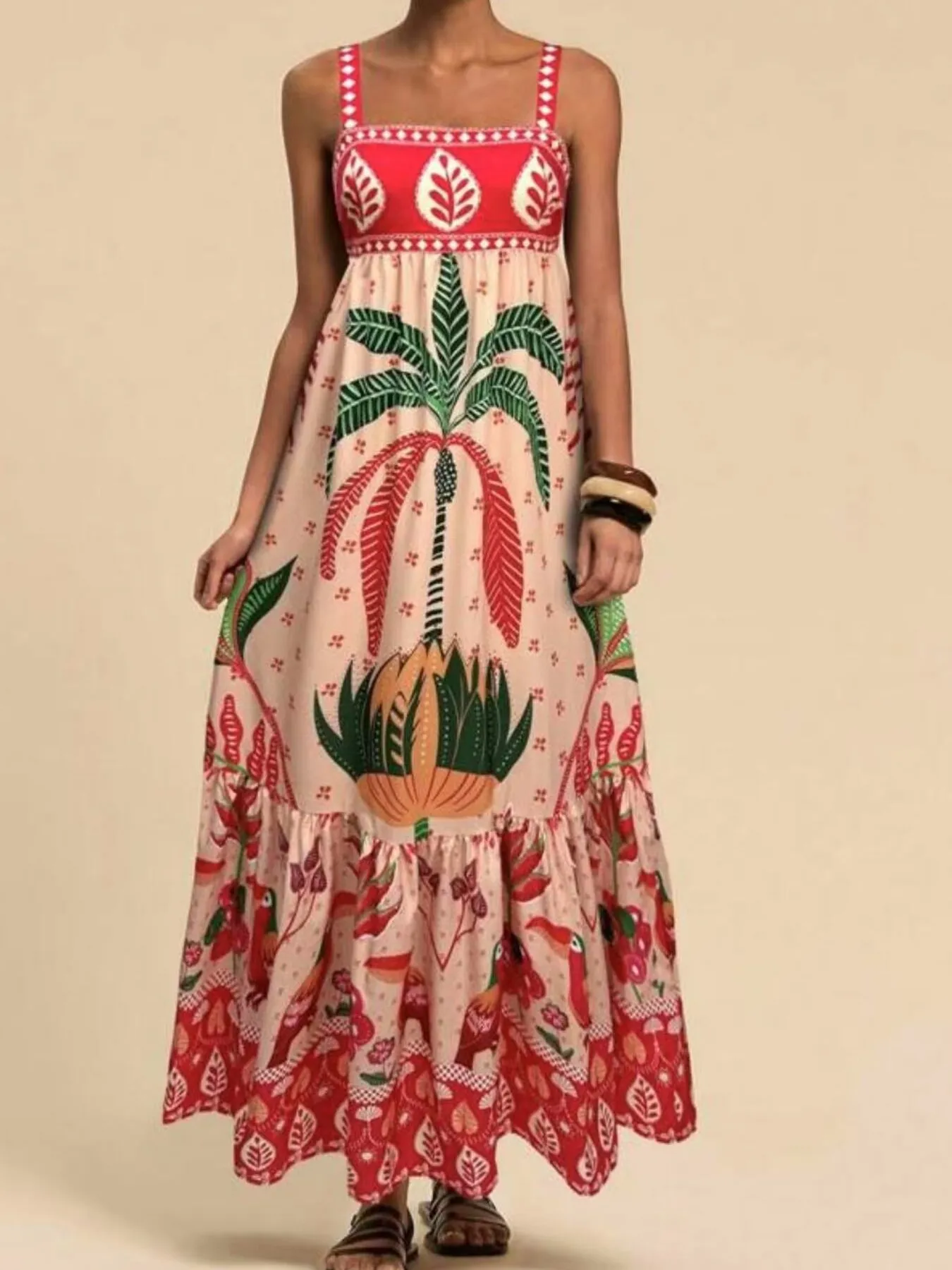 Tropical Print Maxi Cami Dress - Image 6