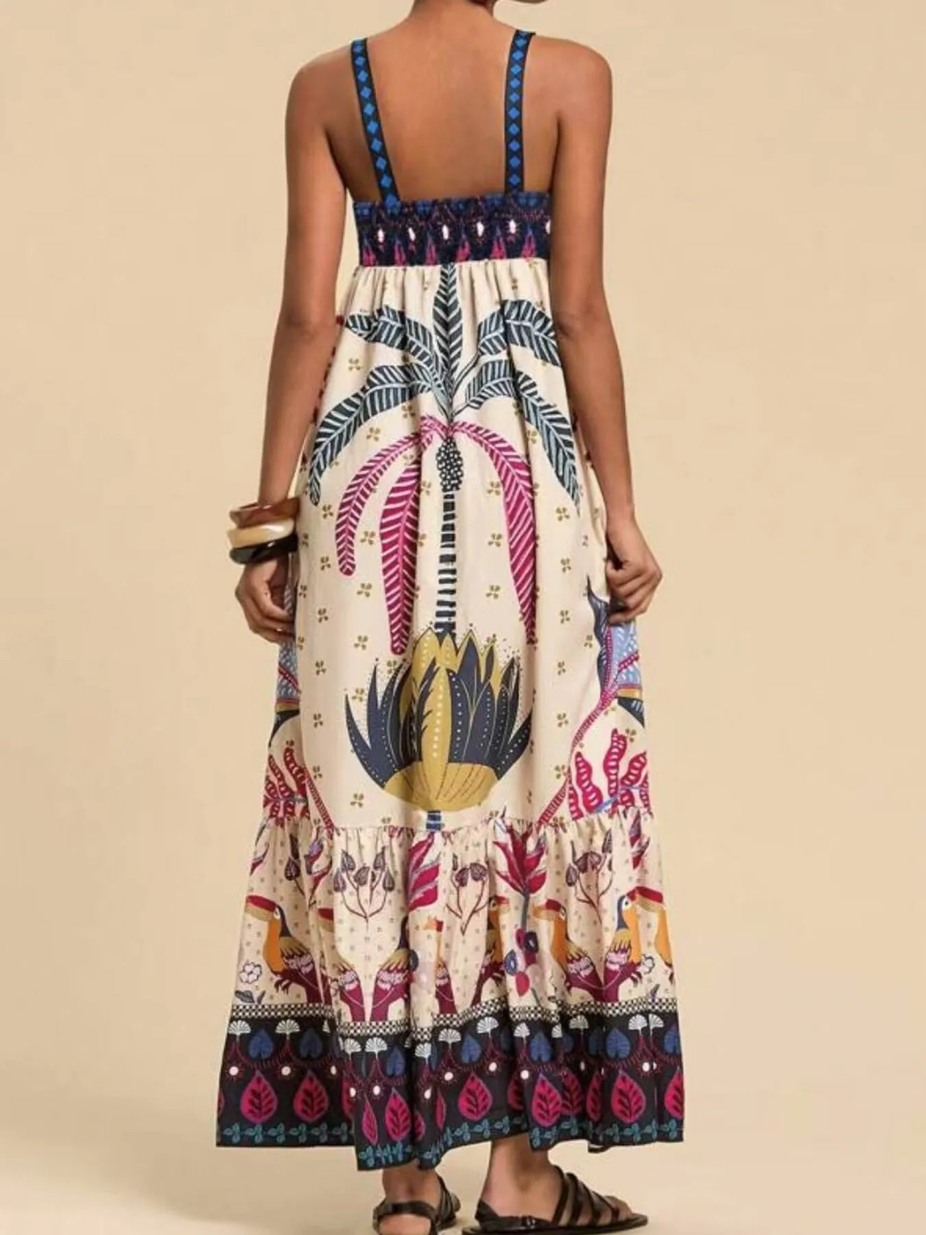 Tropical Print Maxi Cami Dress - Image 8