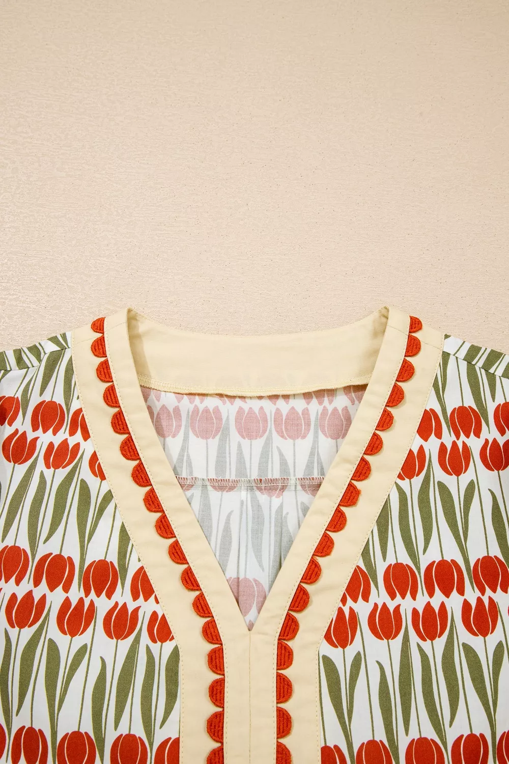 Tulip Floral Print Cotton Puff Short Sleeve Mini Dress - Image 8