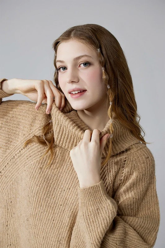 Turtleneck Balloon Confetti Sweater Dress - Image 2
