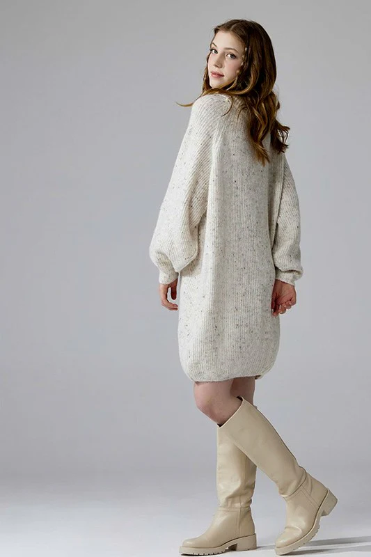 Turtleneck Balloon Confetti Sweater Dress - Image 7